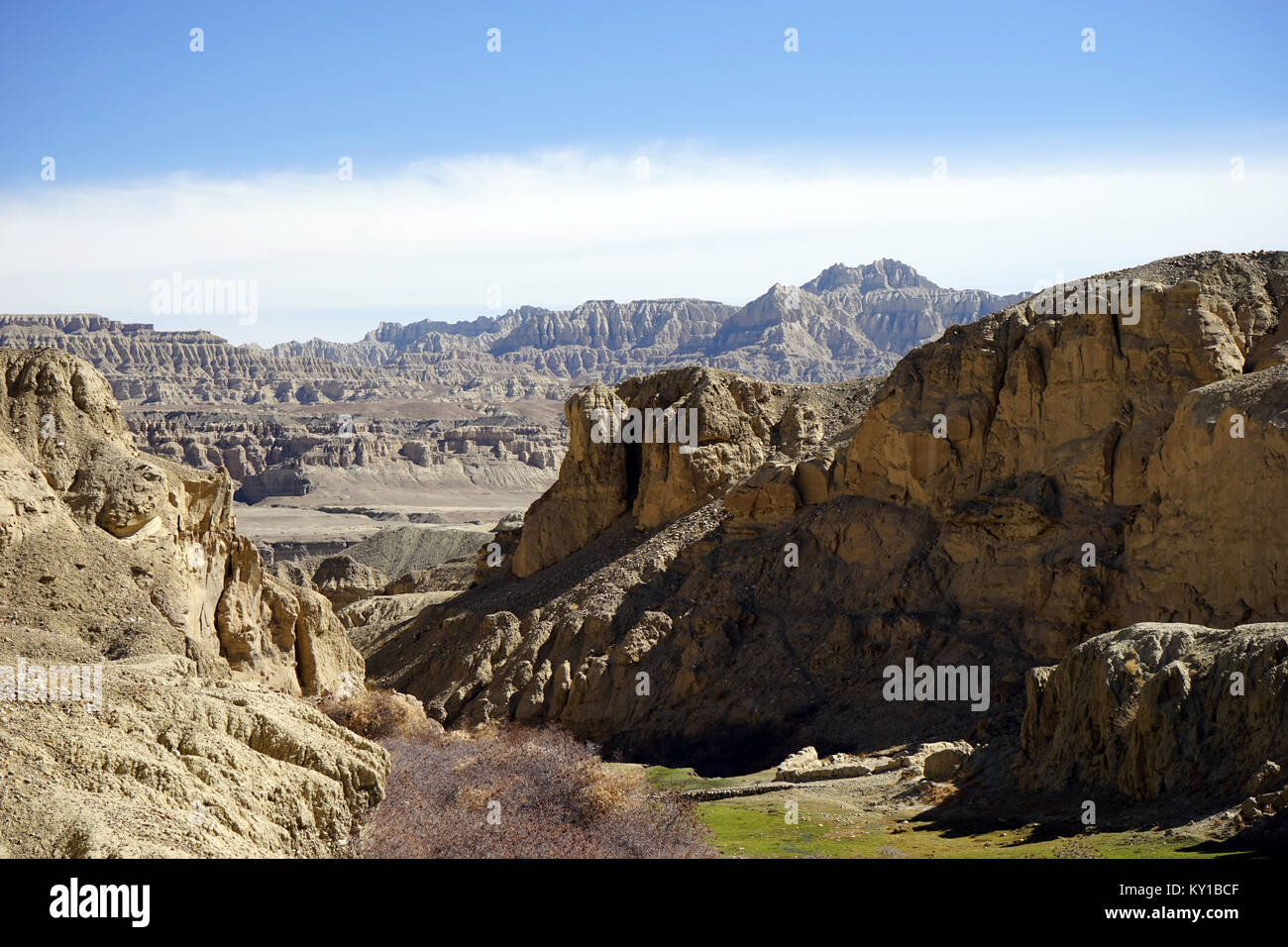 Dans la vallée de Guge kingdom au Tibet, Chine Banque D'Images