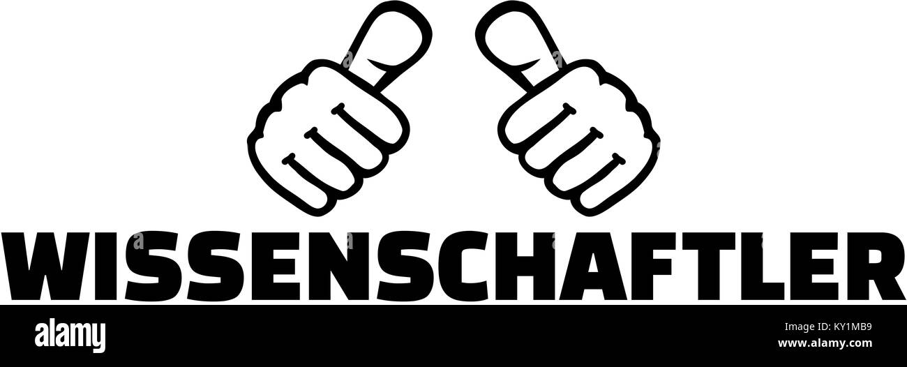 Scientist mot allemand avec thumbs Banque D'Images