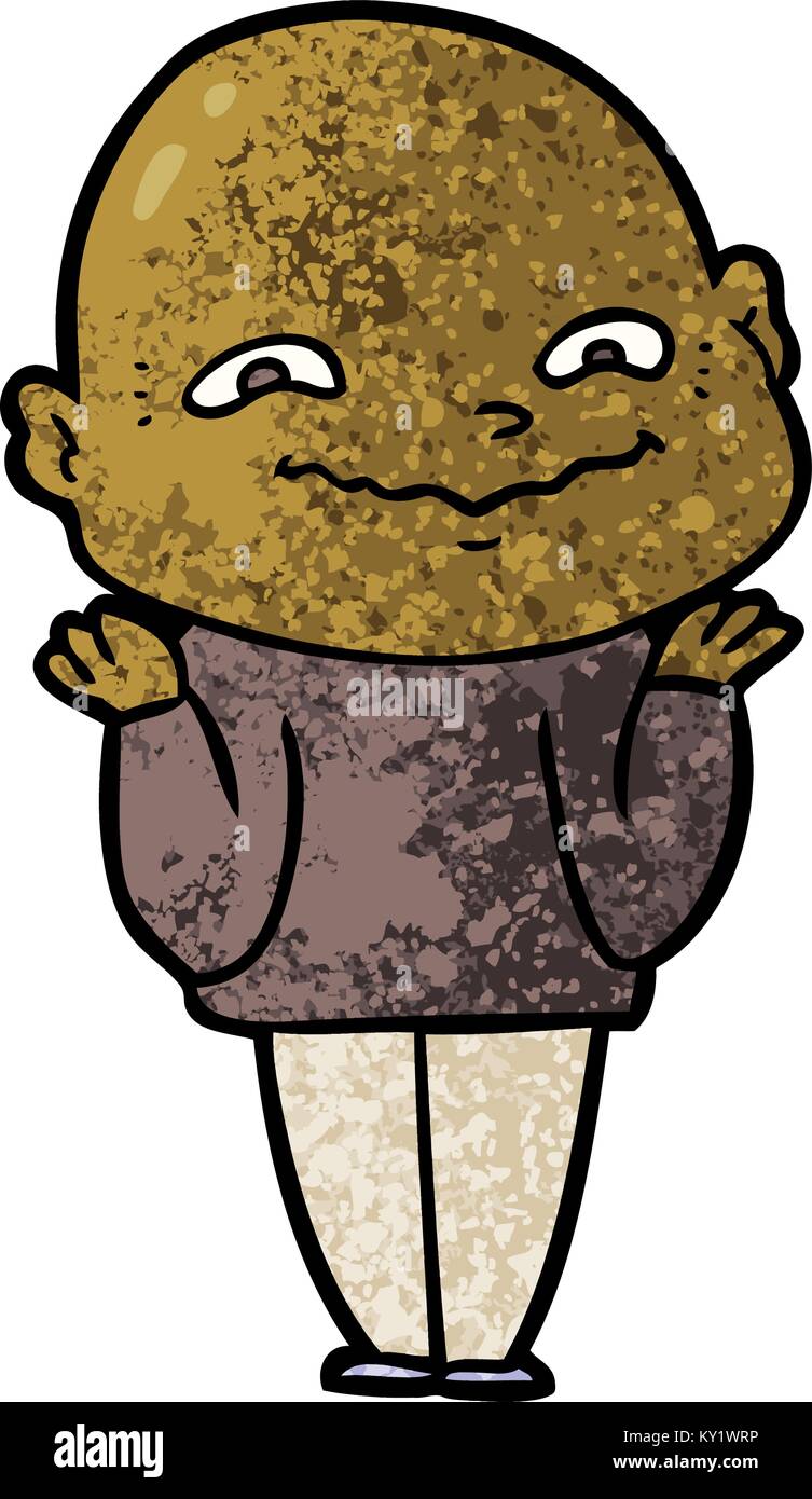 Cartoon creepy guy Illustration de Vecteur