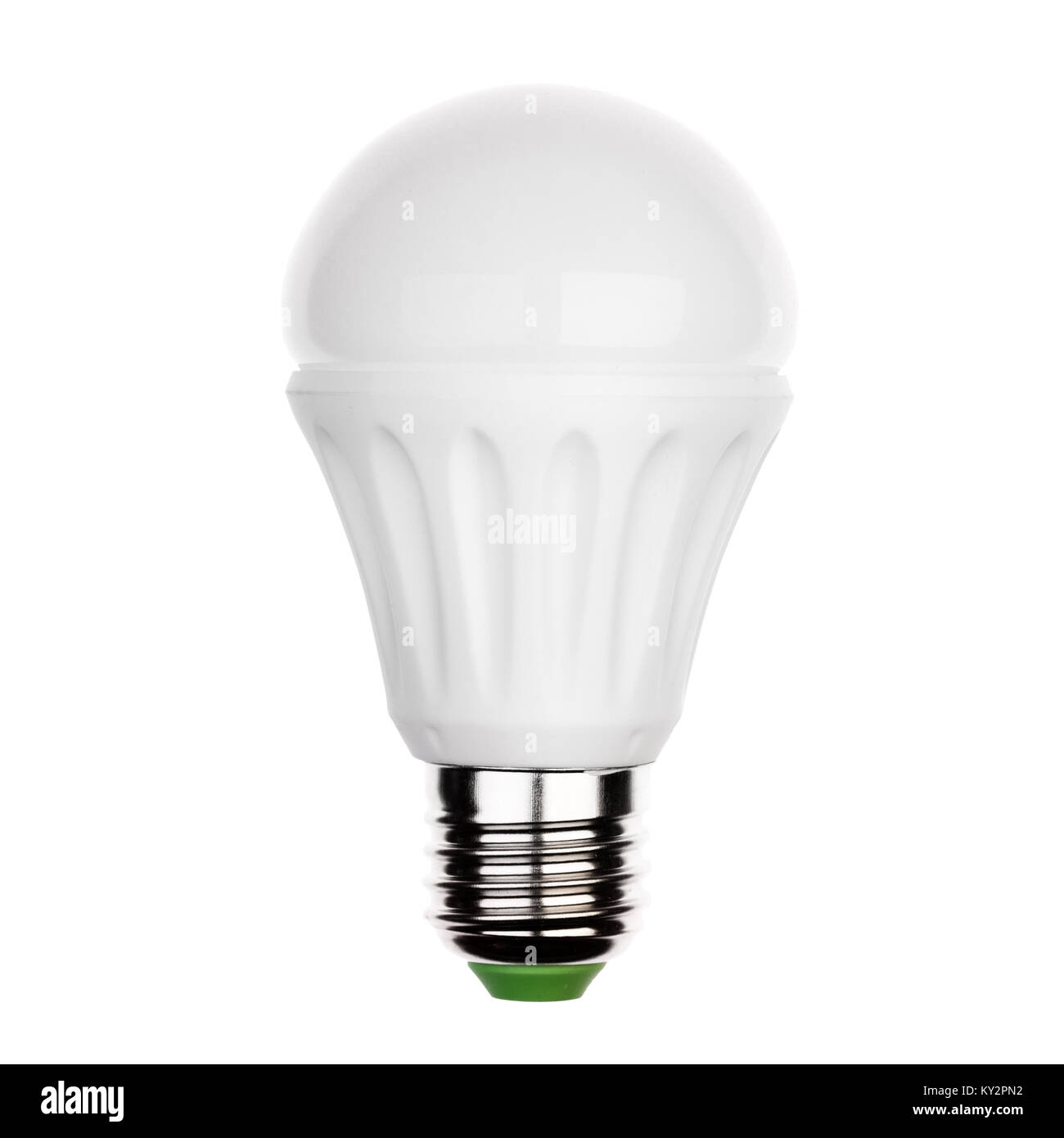 Ampoule LED E27 douille en céramique avec Isolated on white Banque D'Images