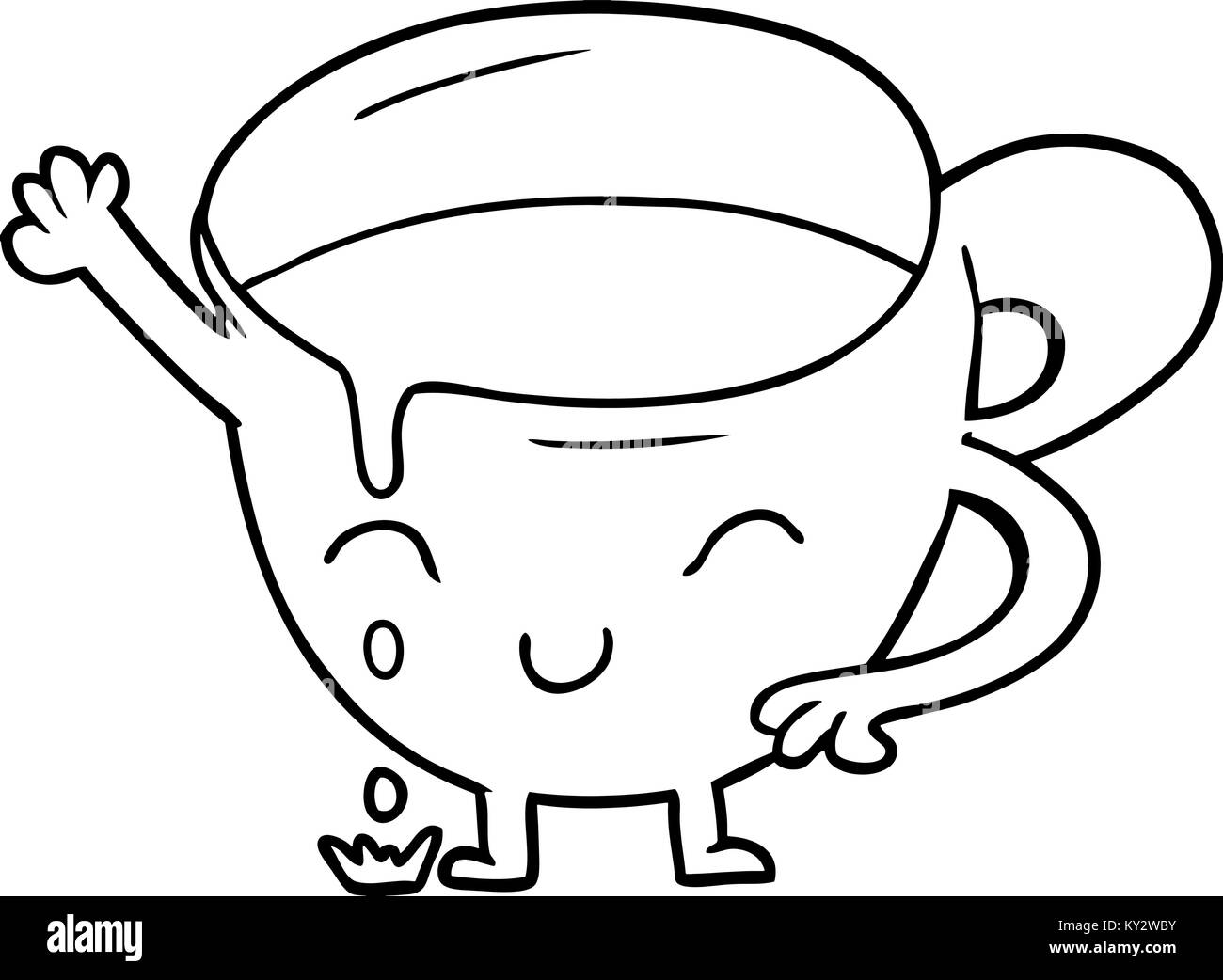 Cartoon tasse renversée Illustration de Vecteur