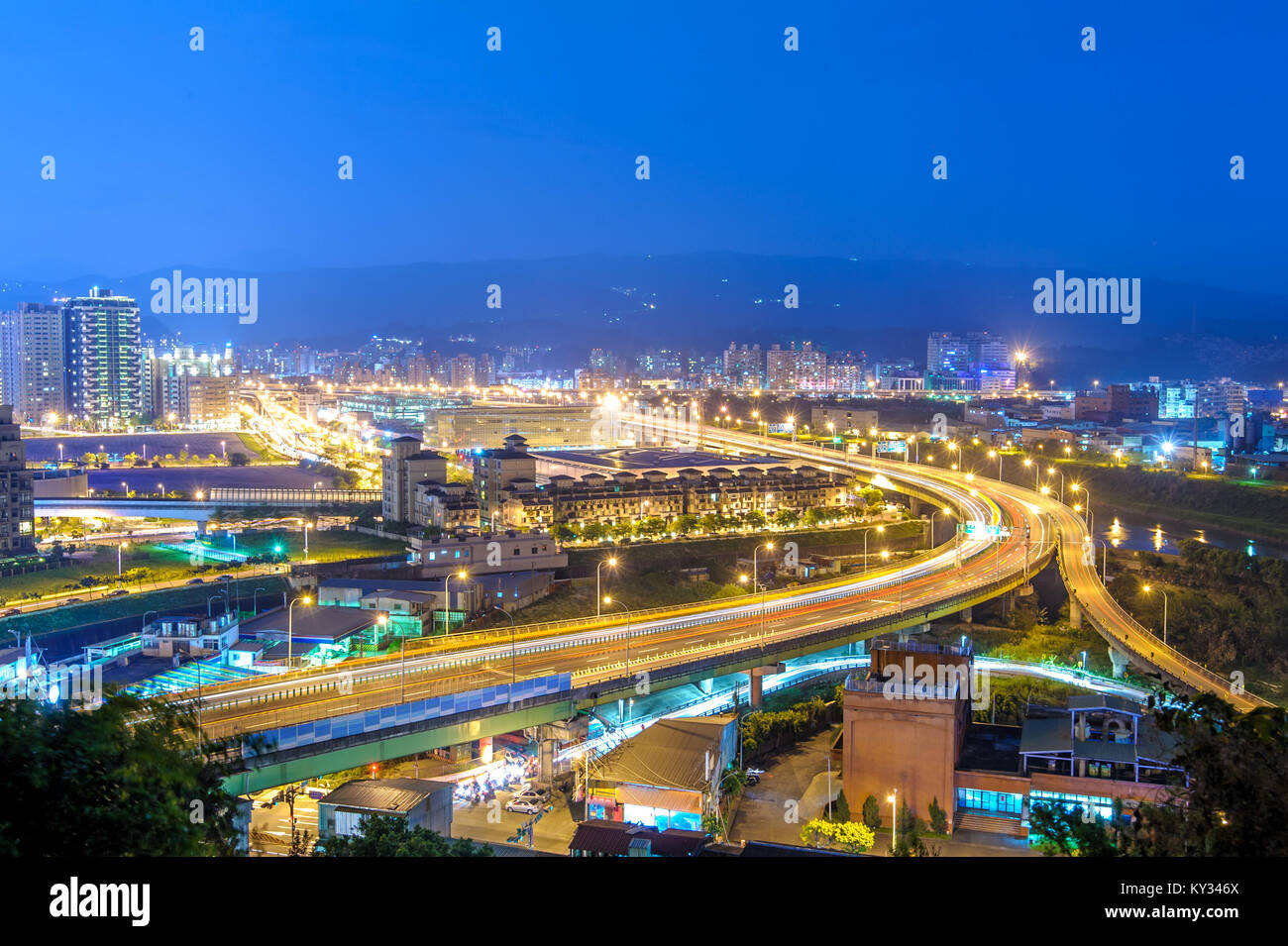 Vue de nuit à Taipei nangang Banque D'Images