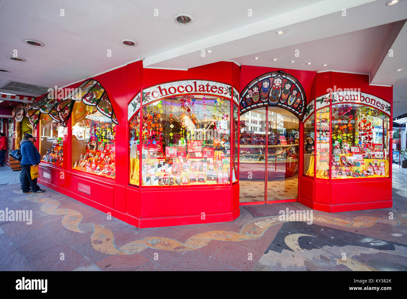 BARILOCHE, ARGENTINE - 27 avril 2016 : magasin de chocolat à Bariloche, en Patagonie en Argentine. Banque D'Images