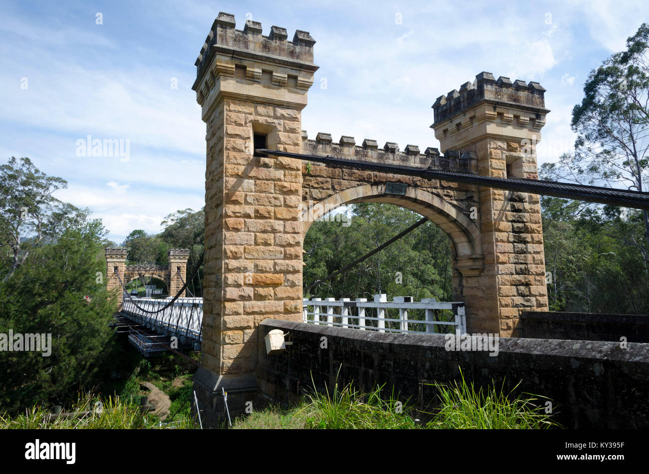 Pont sur la rivière Hampden Kangourou, Kangaroo Valley, New South Wales, Australia Banque D'Images