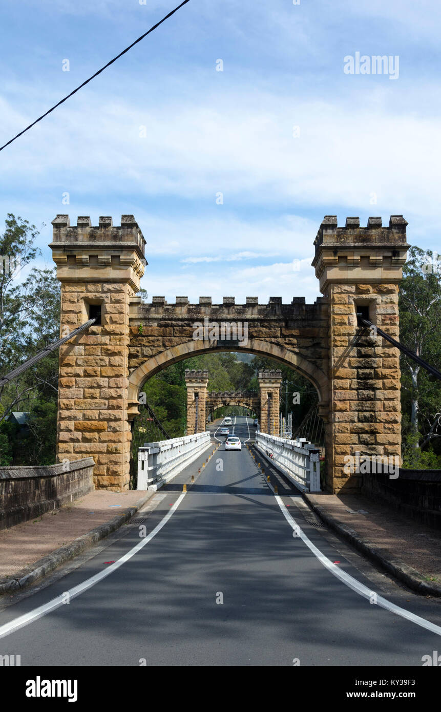 Pont sur la rivière Hampden Kangourou, Kangaroo Valley, New South Wales, Australia Banque D'Images