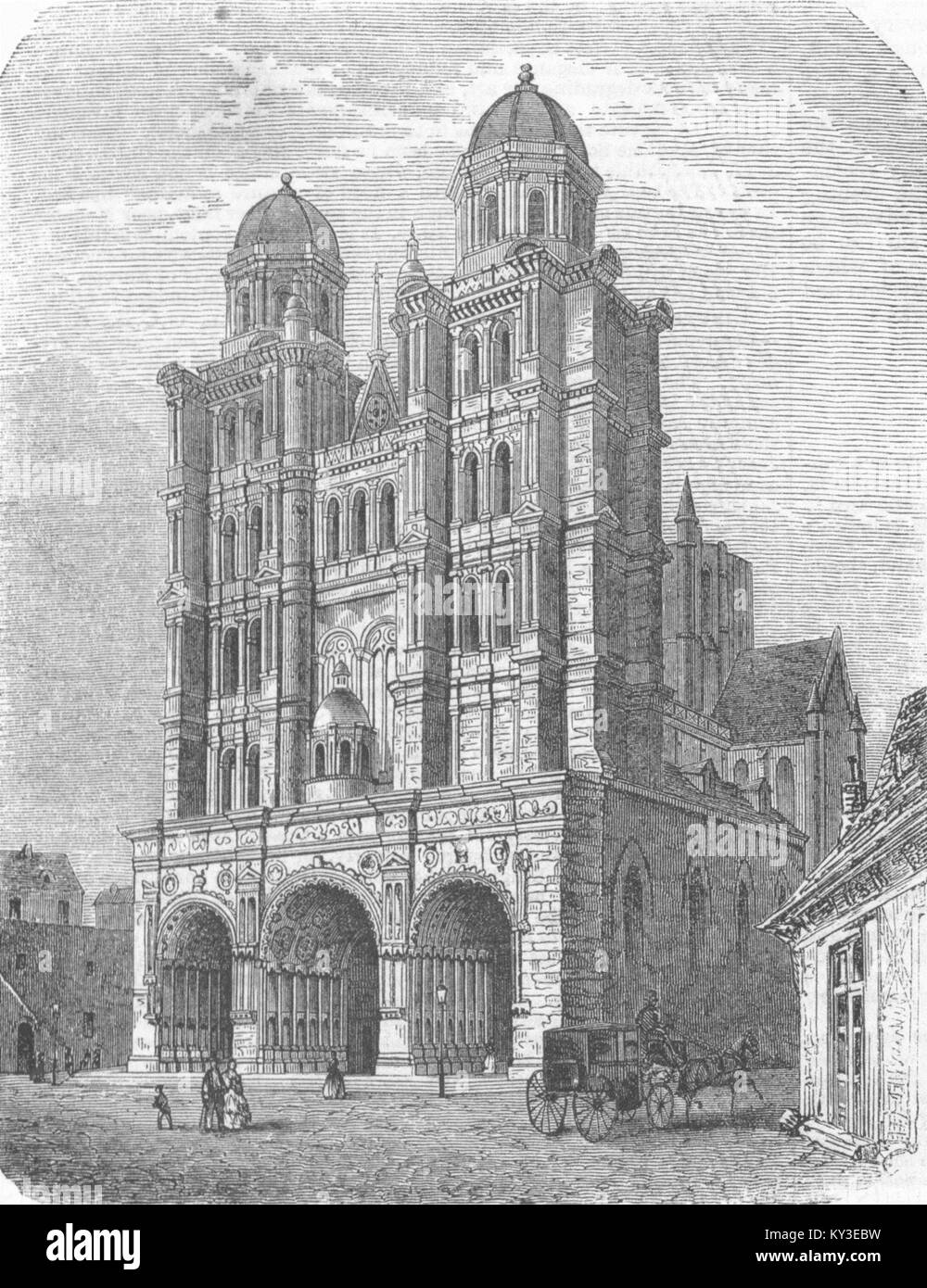 FRANCE St Michael's Church, à Dijon 1859. Illustrated News du monde Banque D'Images