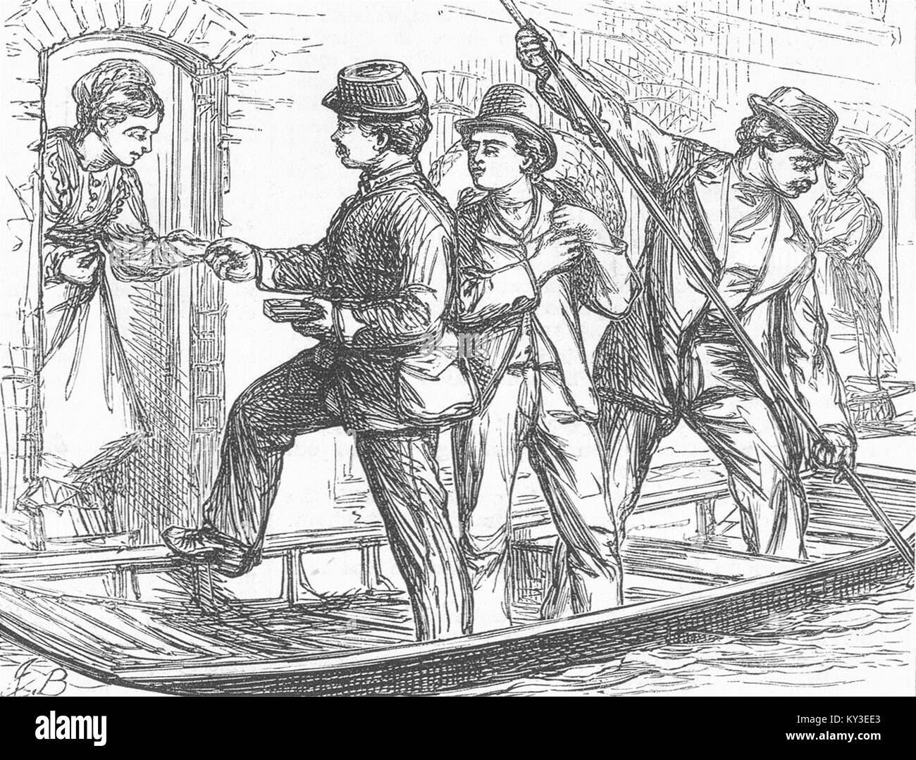 La livraison de la poste 1875. Illustrated London News Banque D'Images
