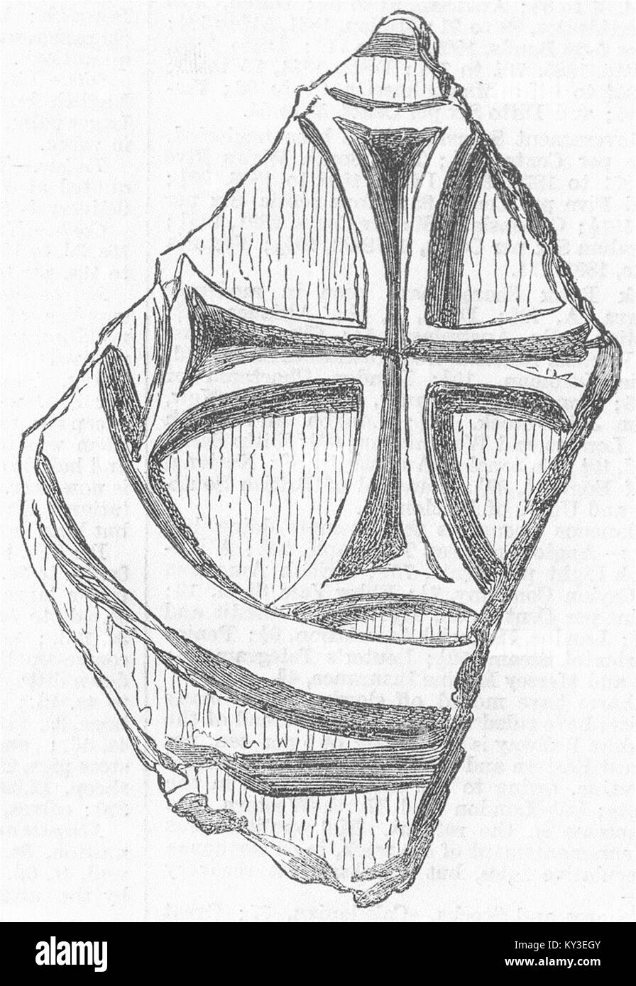 L'ÉRYTHRÉE Fragment de croix, Adulis 1868. Illustrated London News Banque D'Images