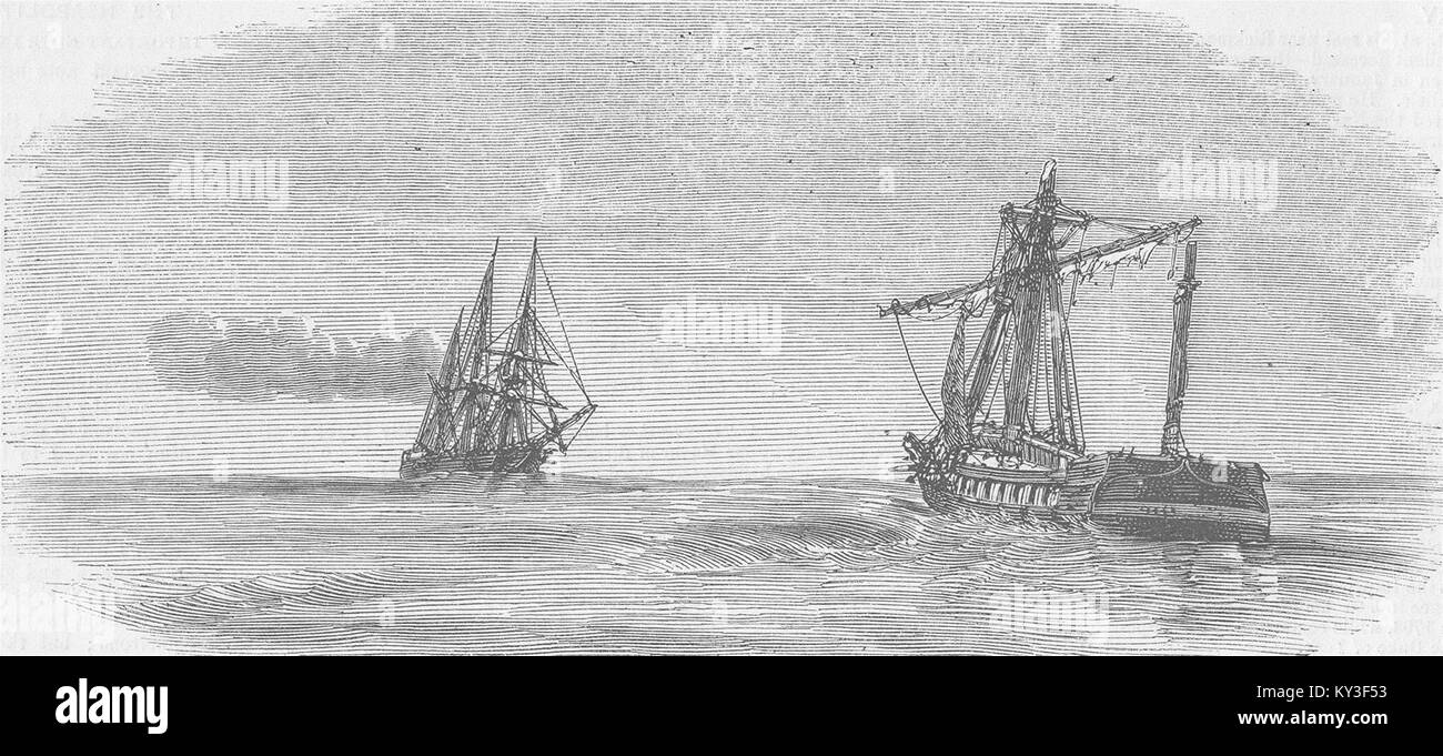L'expédition de Napoléon, la France abandonne le navire 1856. Illustrated Times Banque D'Images