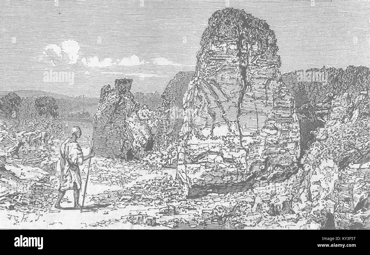 Cachemire INDE Laldoora fragment nature de gouffres 1885. Le graphique Banque D'Images
