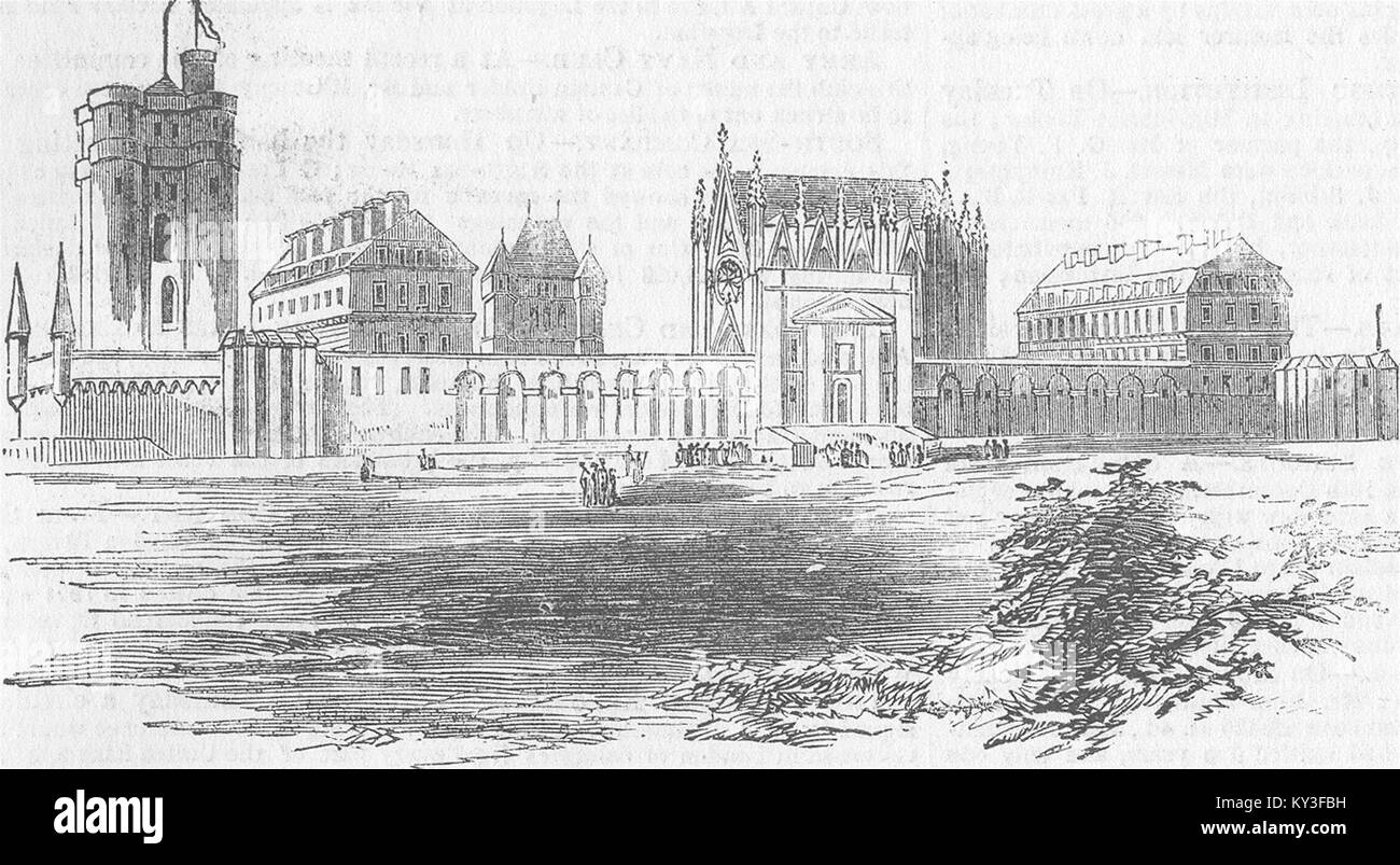 FRANCE 2ème Empire français Château de Vincennes en 1852. Illustrated London News Banque D'Images