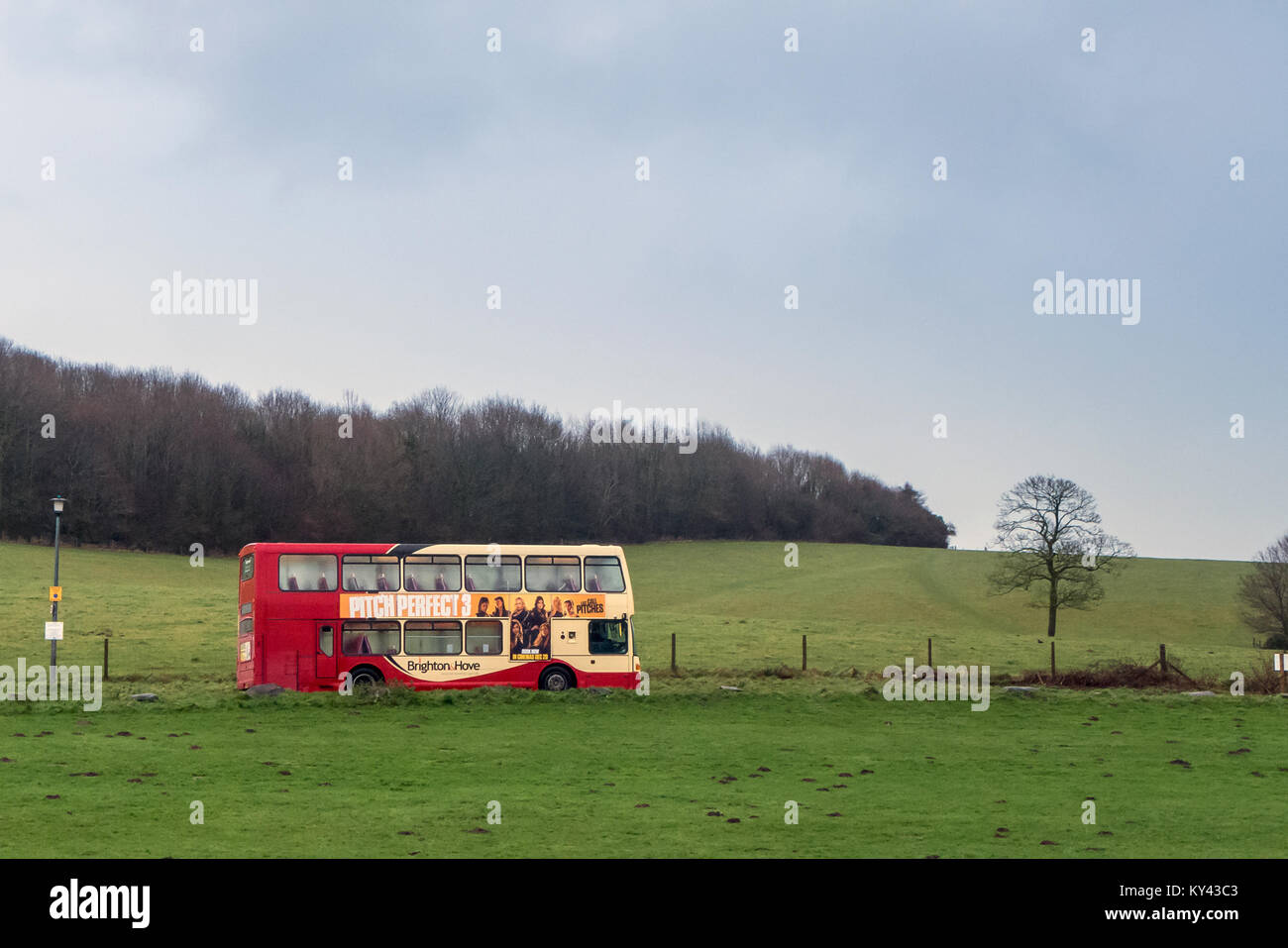 Un bus local à Stanmer Park, Brighton Banque D'Images