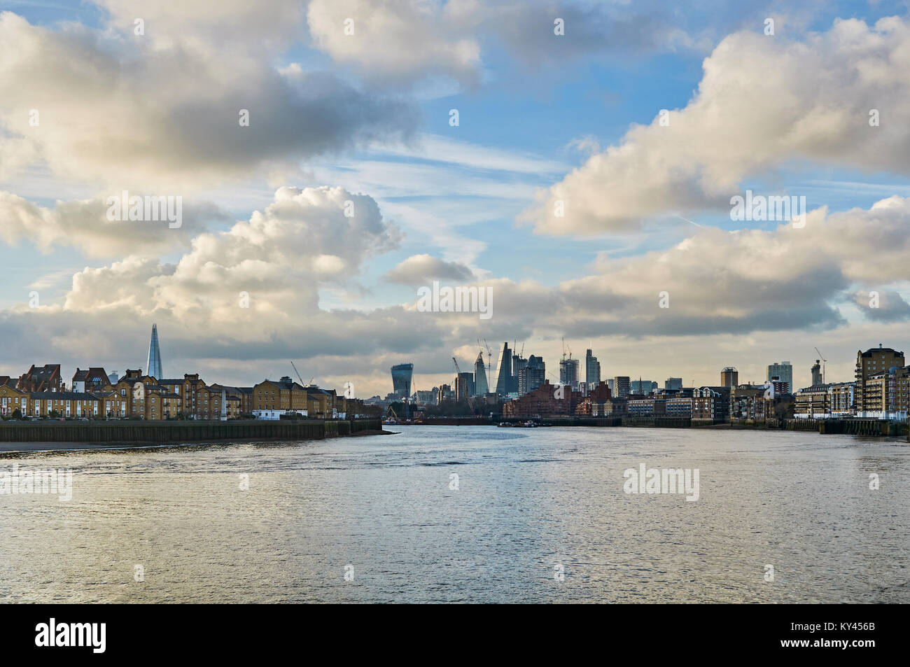 La ville de Londres et de la Tamise, vu de Canary Wharf, London UK Banque D'Images