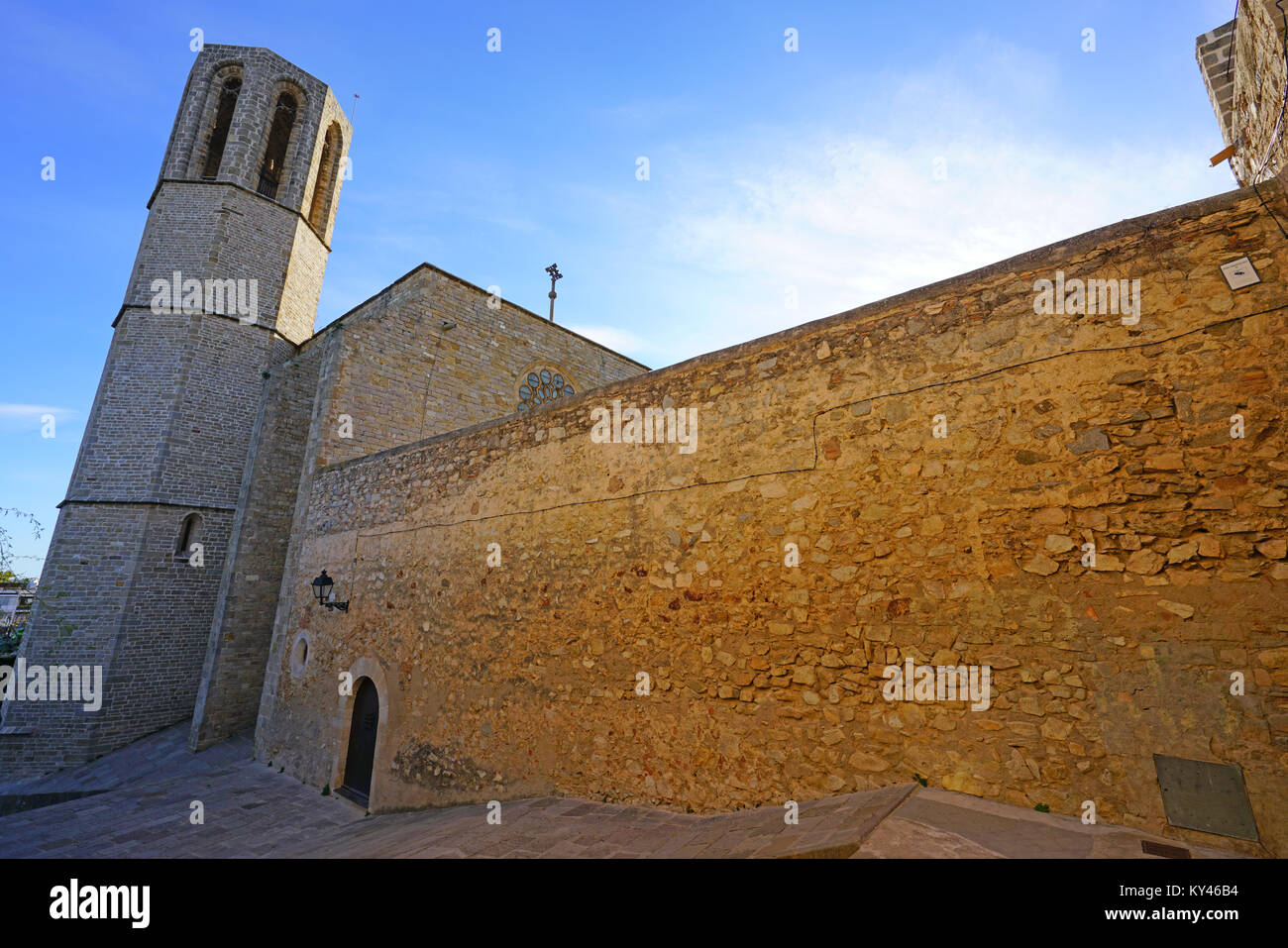 Vue sur le Monastère de Pedralbes, un monastère gothique à Barcelone, Catalogne, Espagne. Il est maintenant un musée. Banque D'Images