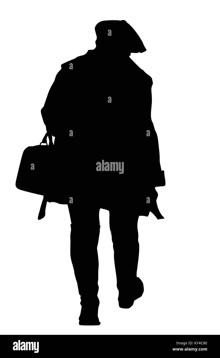 Silhouette femme marche sur fond blanc, vector illustration Illustration de Vecteur