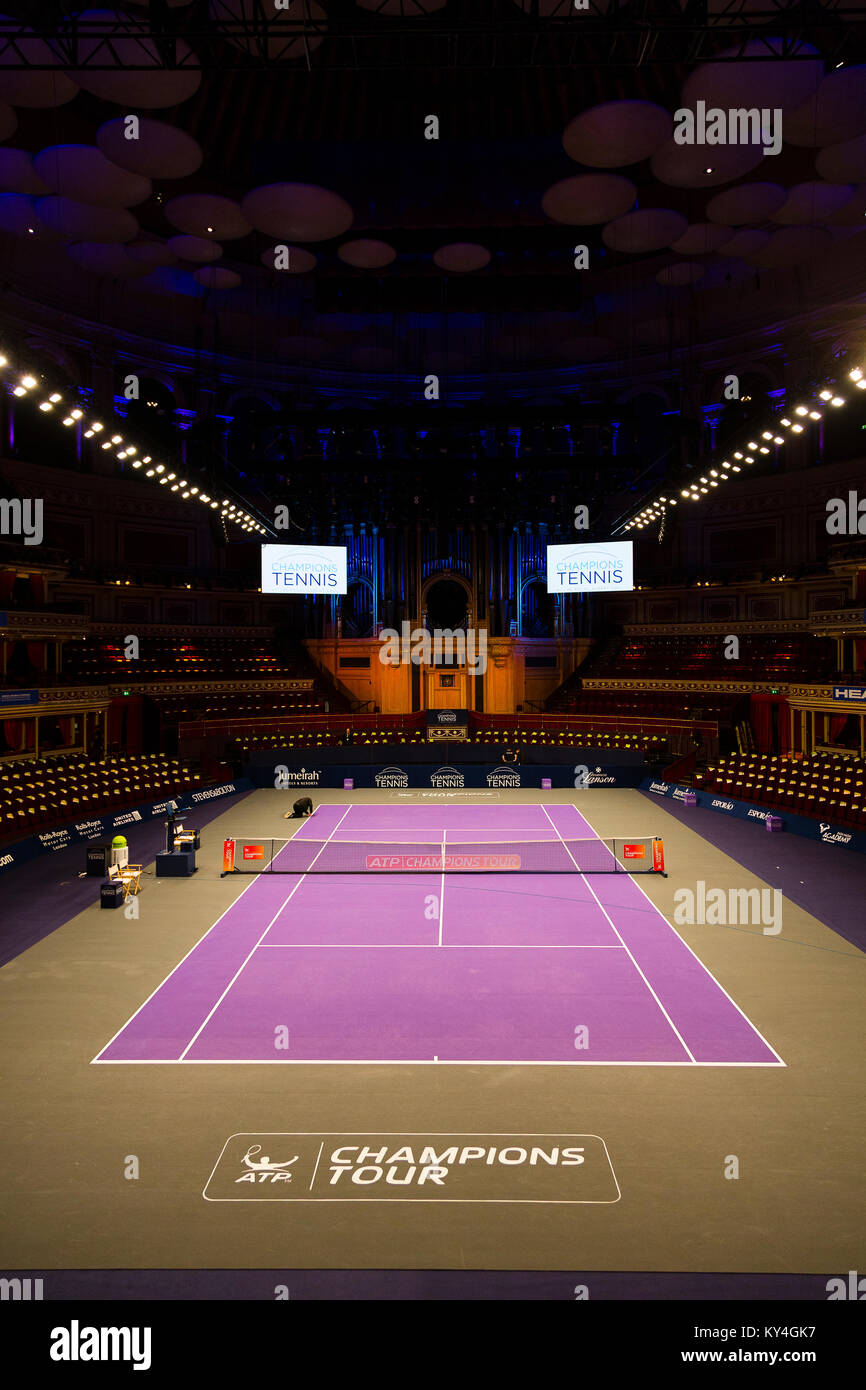 Londres, Royaume-Uni. Royal Albert Hall vide avant le lancement de tournoi de tennis des Champions. Banque D'Images