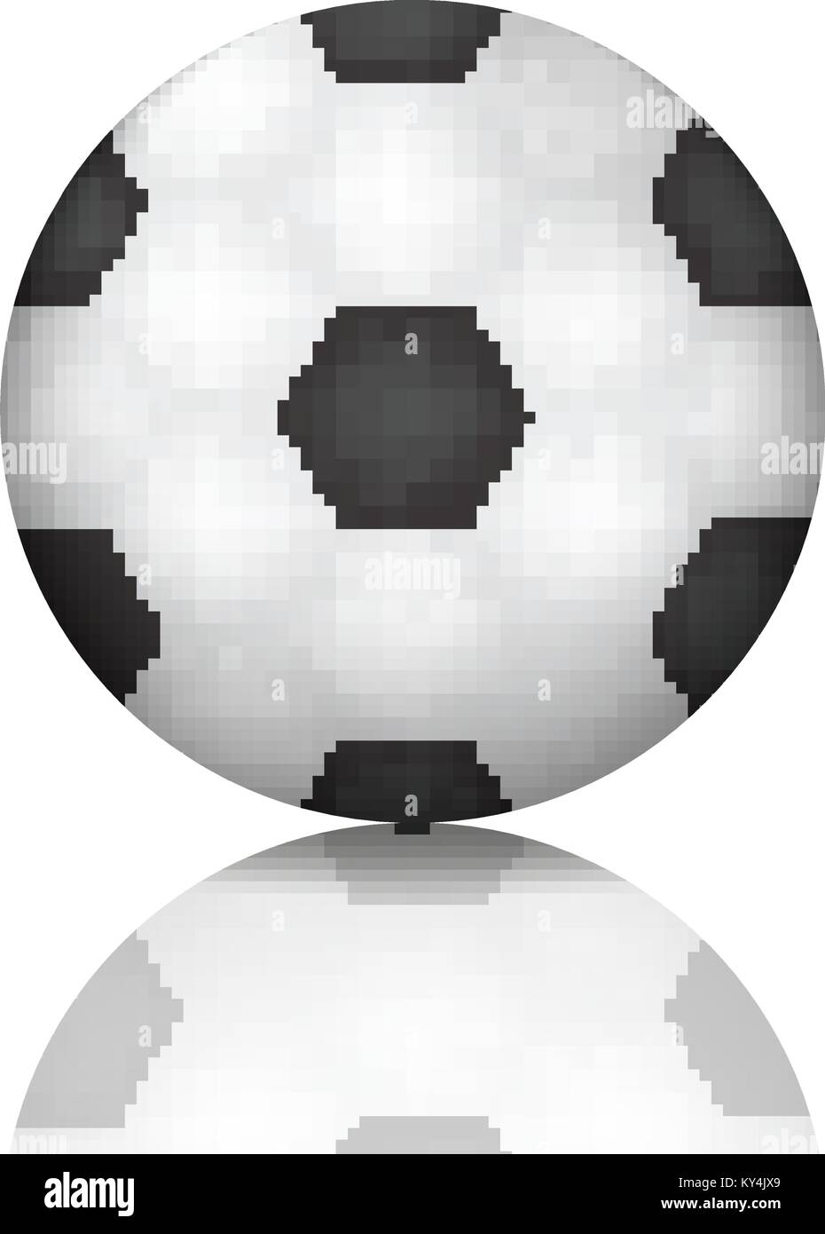 L'icône d'un ballon de football en 3D réaliste, style. Le football, sport concept. Isolé sur fond blanc avec la réflexion. Vector illustration. Illustration de Vecteur