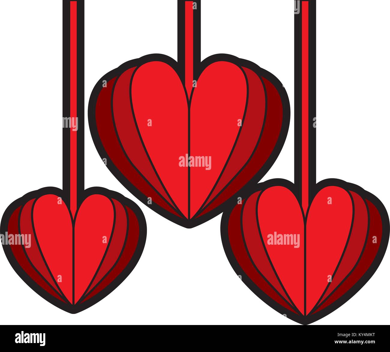 Amour coeurs suspendus décoratifs vector illustration design Illustration de Vecteur