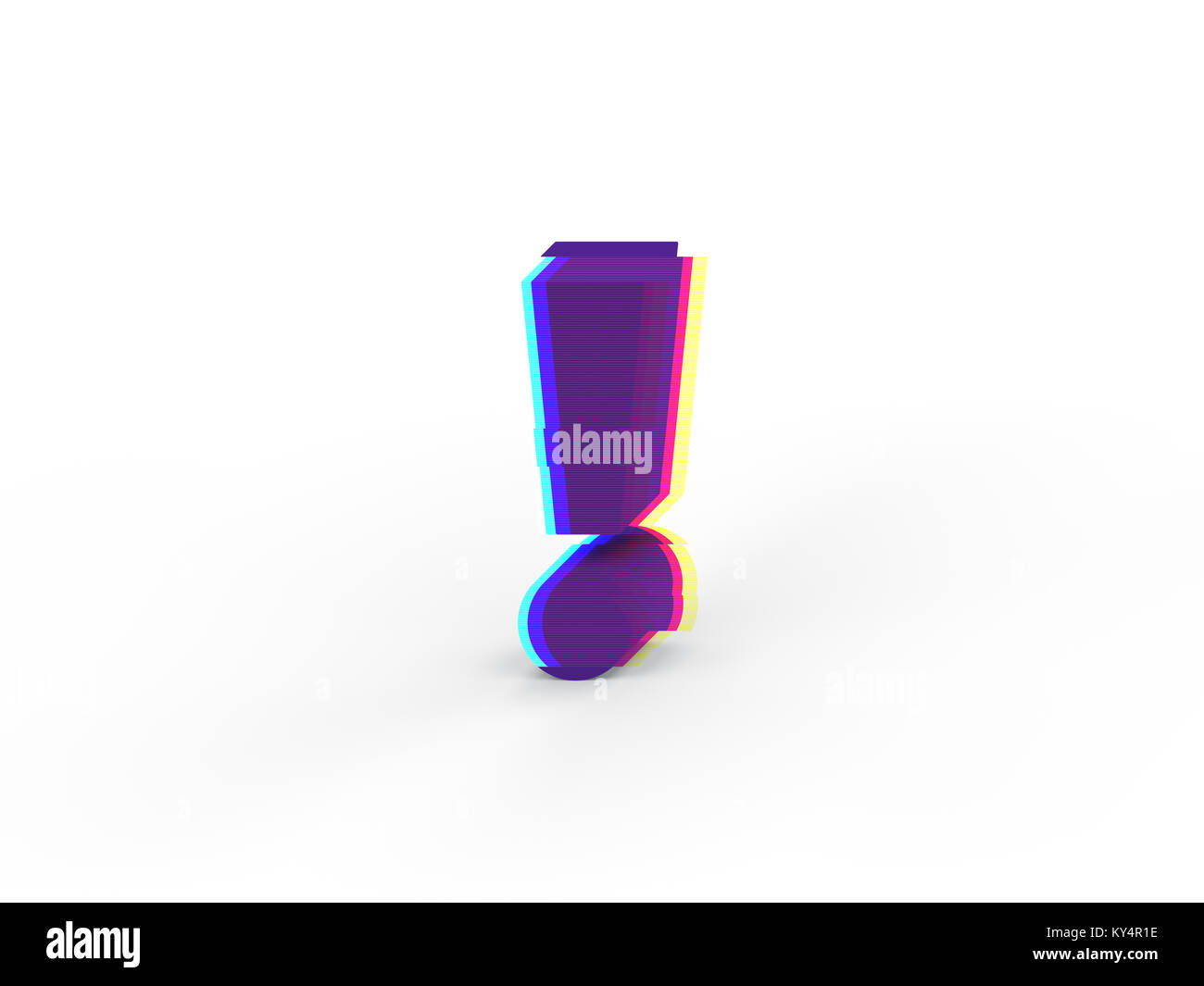 3D réaliste symbole glitch ! Avec soft shadow isolé sur fond blanc - La sélection du chemin de fichier. Banque D'Images