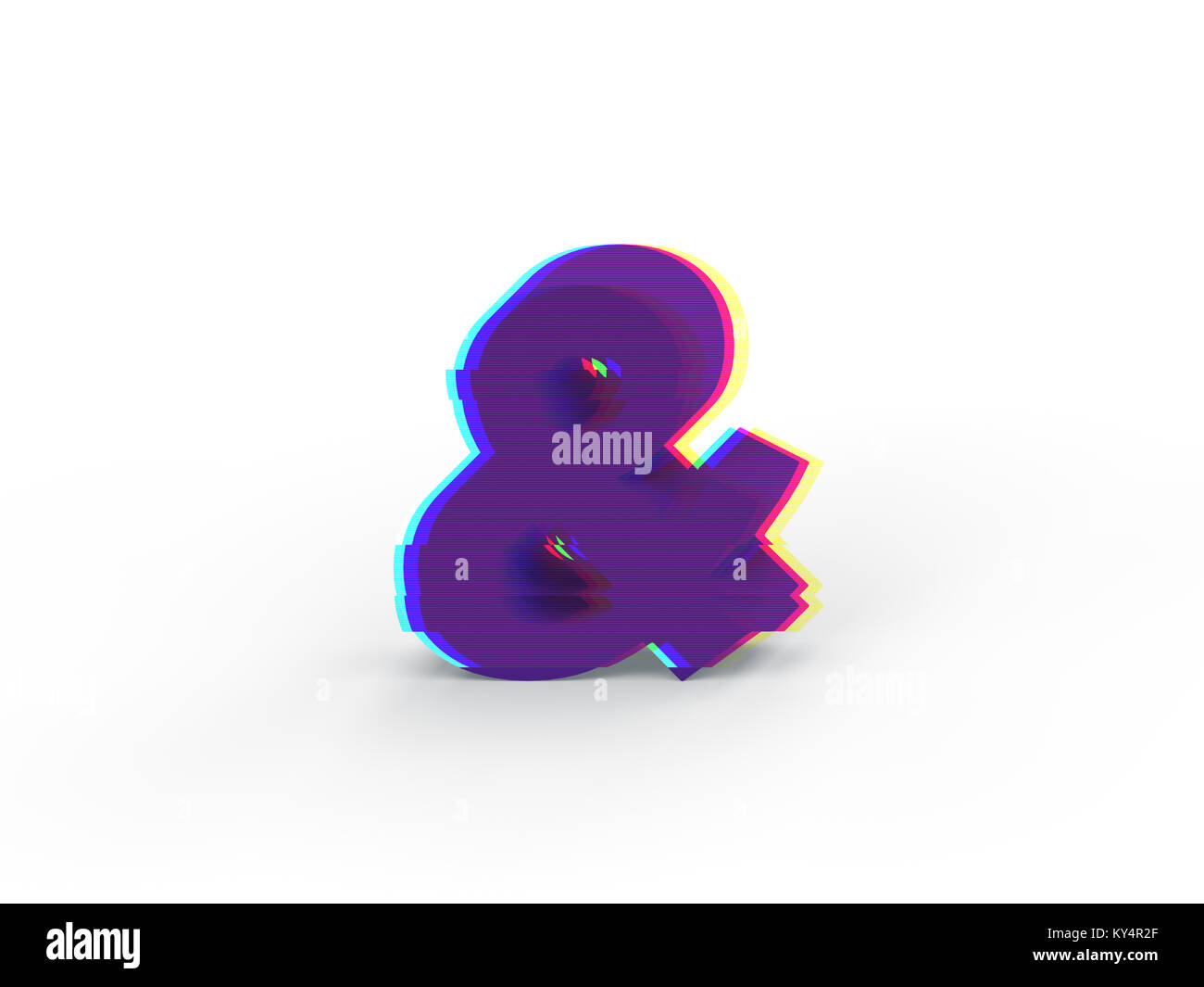 3D réaliste glitch cote et avec soft shadow isolé sur fond blanc - La sélection du chemin de fichier. Banque D'Images