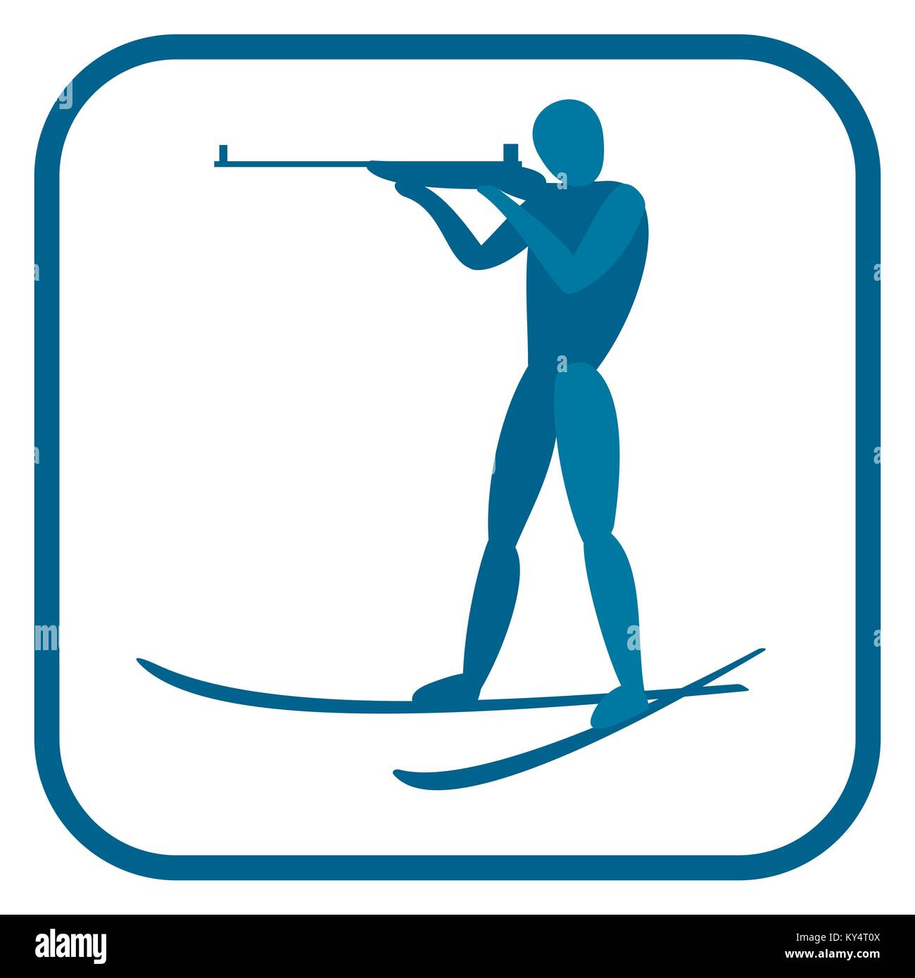 Emblème de biathlon. Illustration de Vecteur