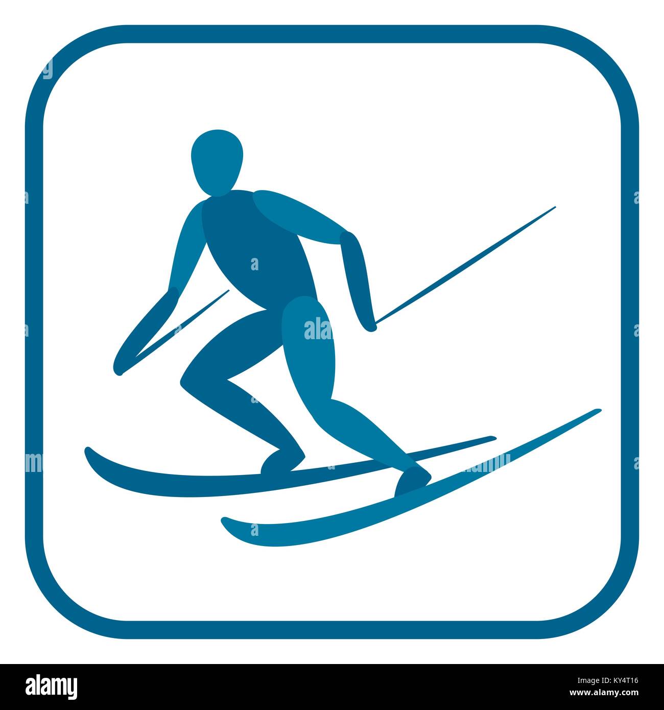 La skieuse alpine emblème. Illustration de Vecteur