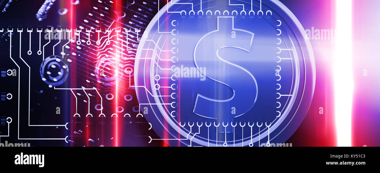 Image composite de bitcoins Banque D'Images
