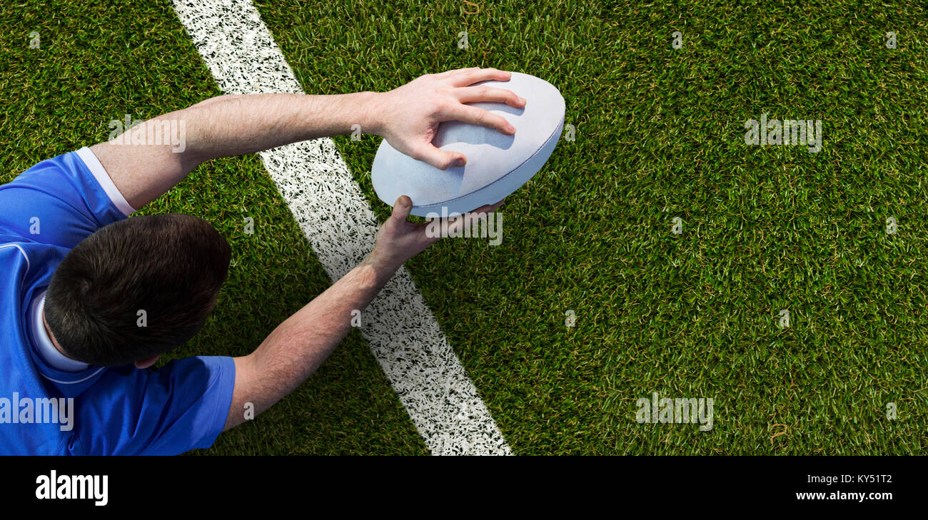 Image composite d'un joueur de rugby d'une notation essayez Banque D'Images
