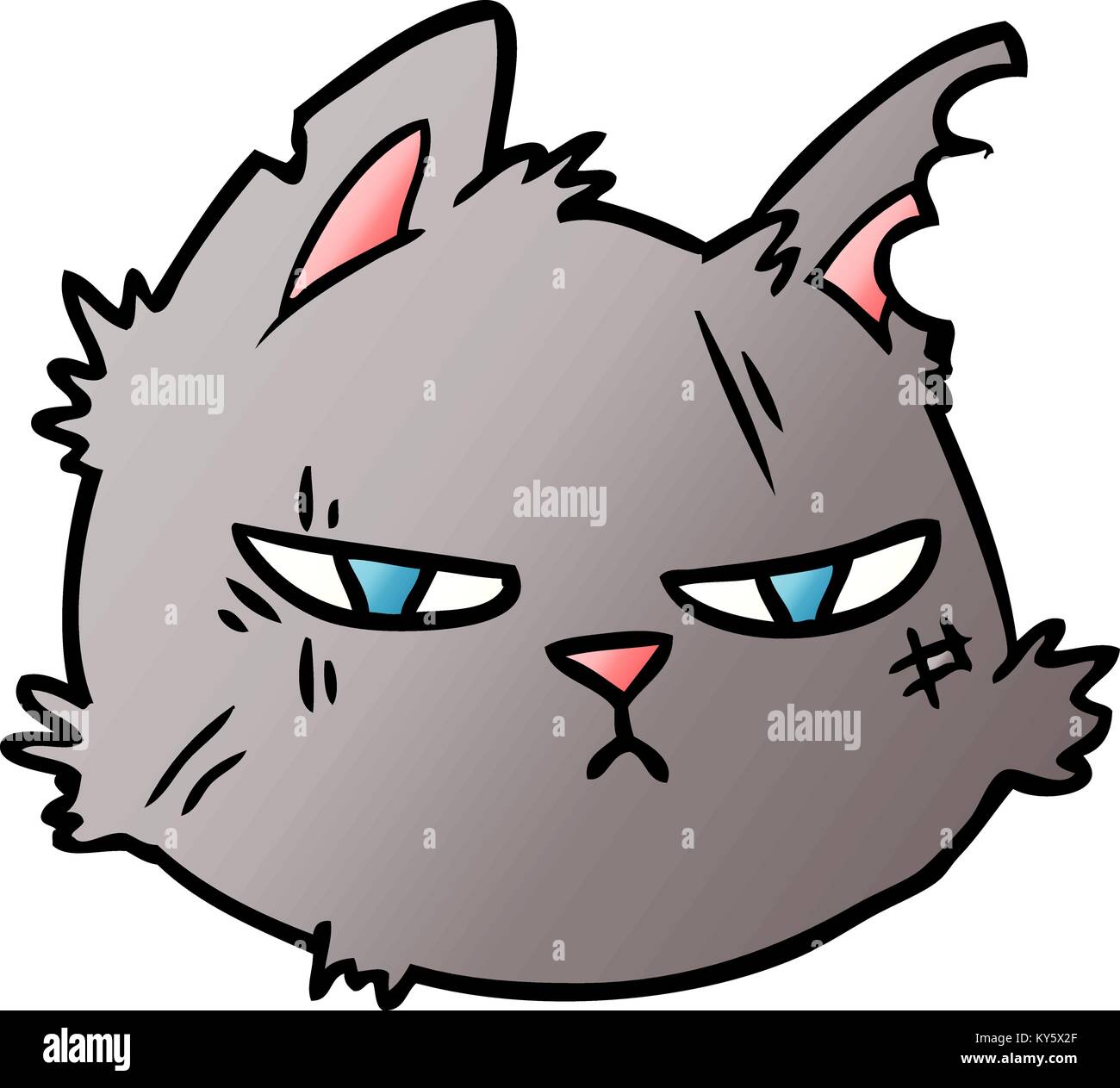 Cartoon Chat Difficile Face Image Vectorielle Stock Alamy