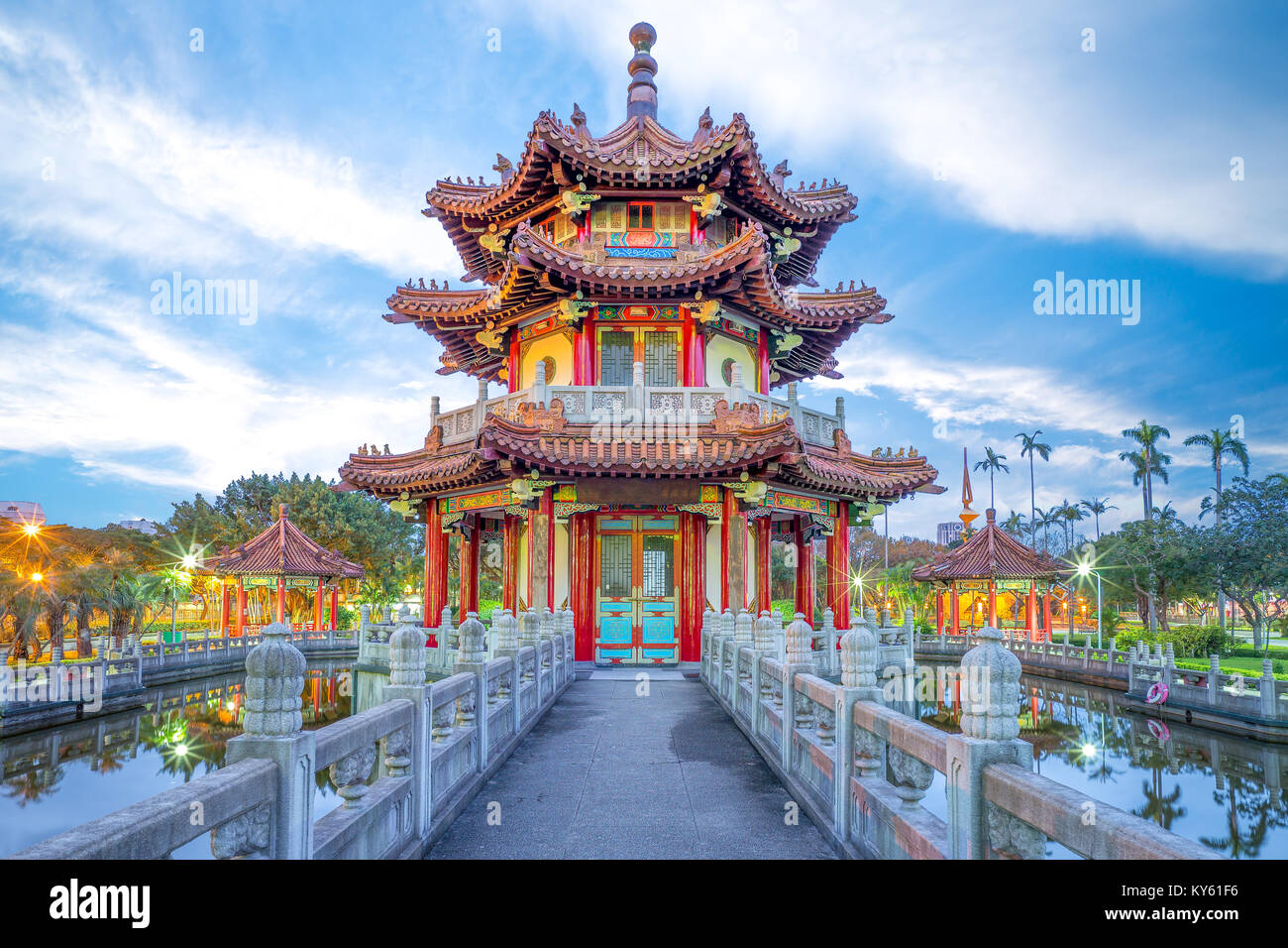 Vue de nuit 228 park à Taipei Banque D'Images
