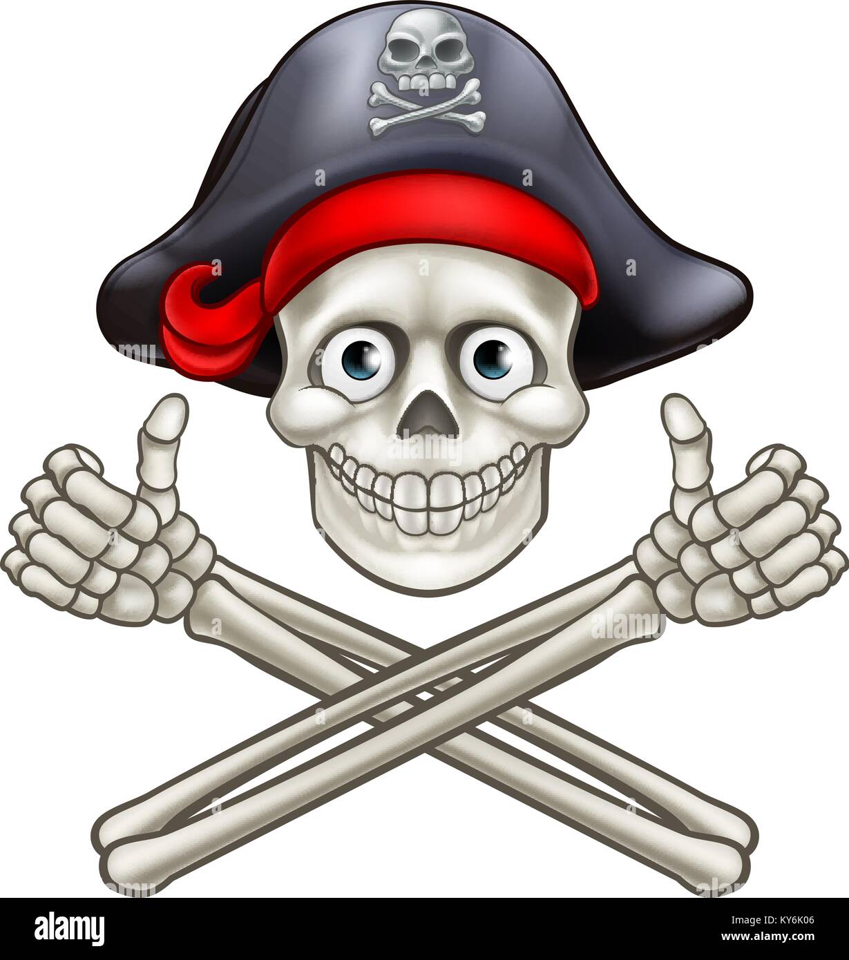 Tête de mort Pirate dessin animé Illustration de Vecteur
