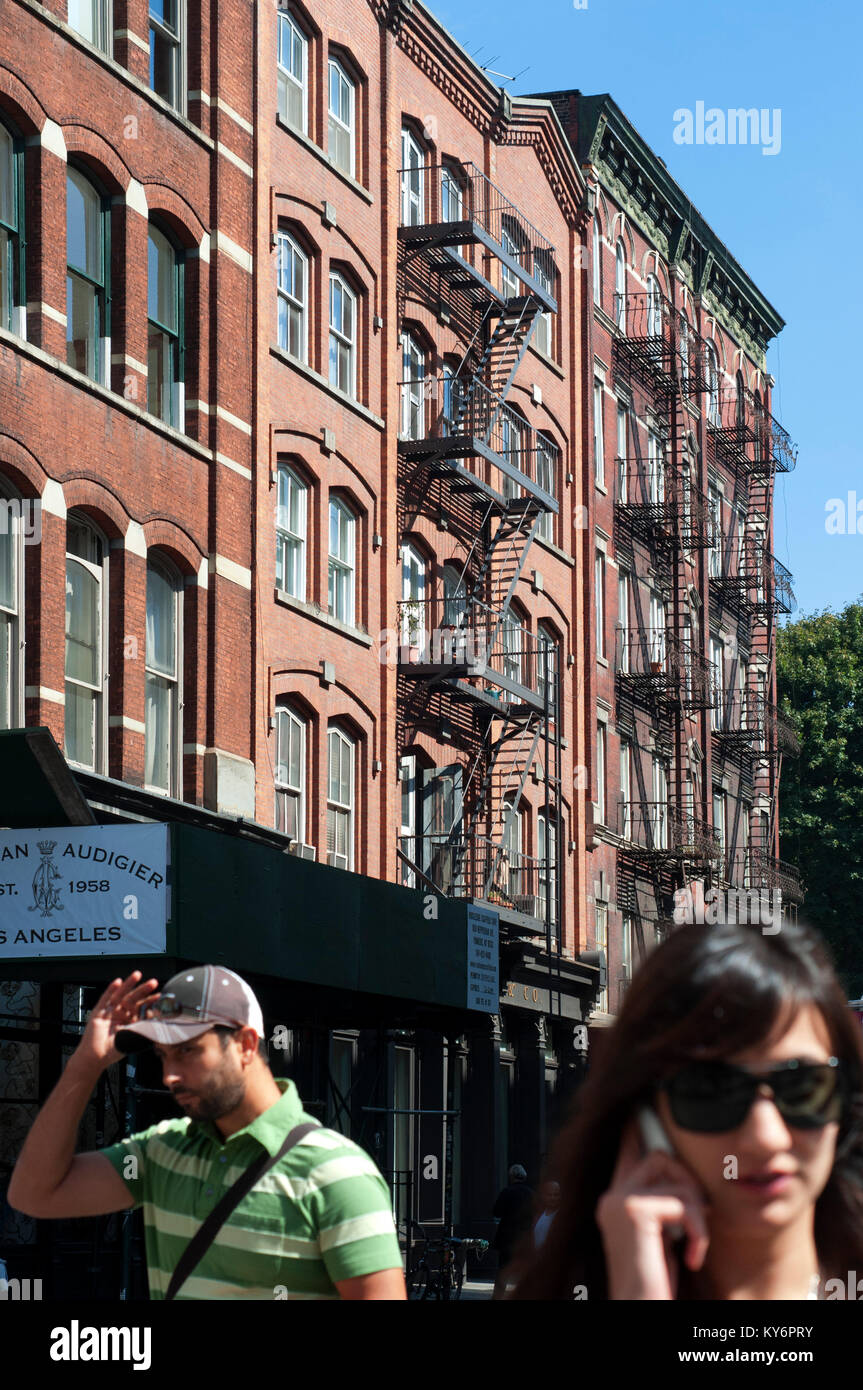 Façades de bâtiments, de sorte que le ferHo-Cast Historic District, NYC Banque D'Images