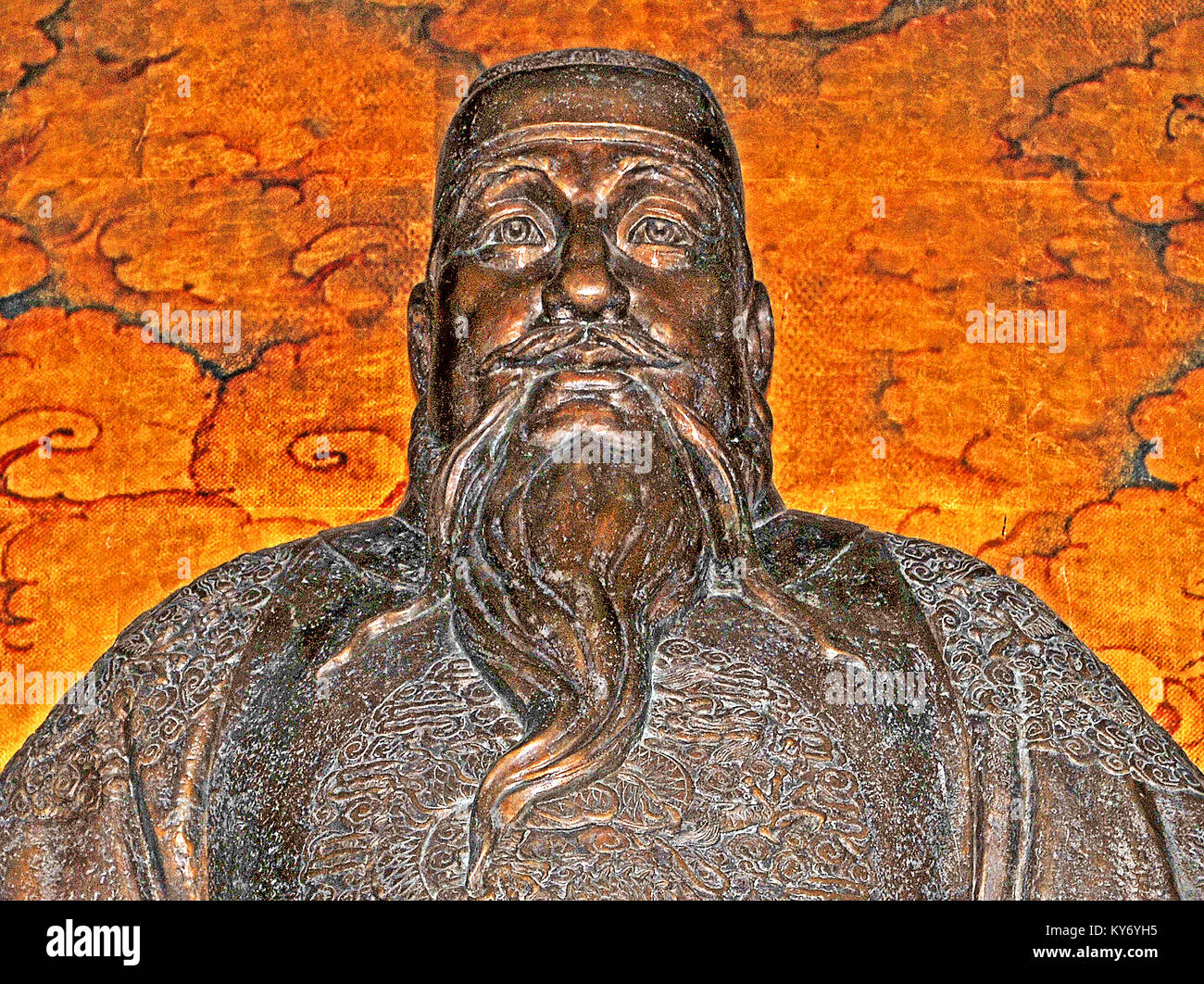 Statue de l'empereur Ming Yongle, Zhu Di, Tombeaux des Ming, mausolée Changling, Chine Banque D'Images