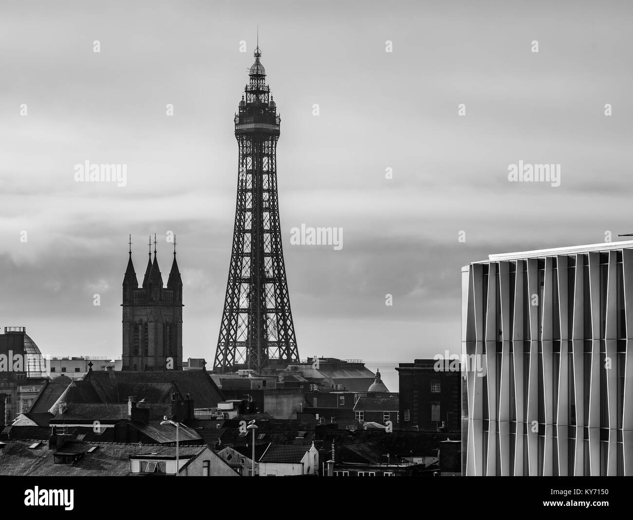 De Blackpool parking Sainsbury's Banque D'Images