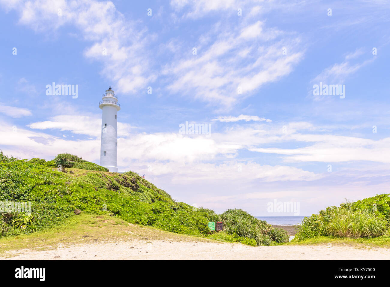 Leuchtturm sous le ciel bleu à Green Island Banque D'Images