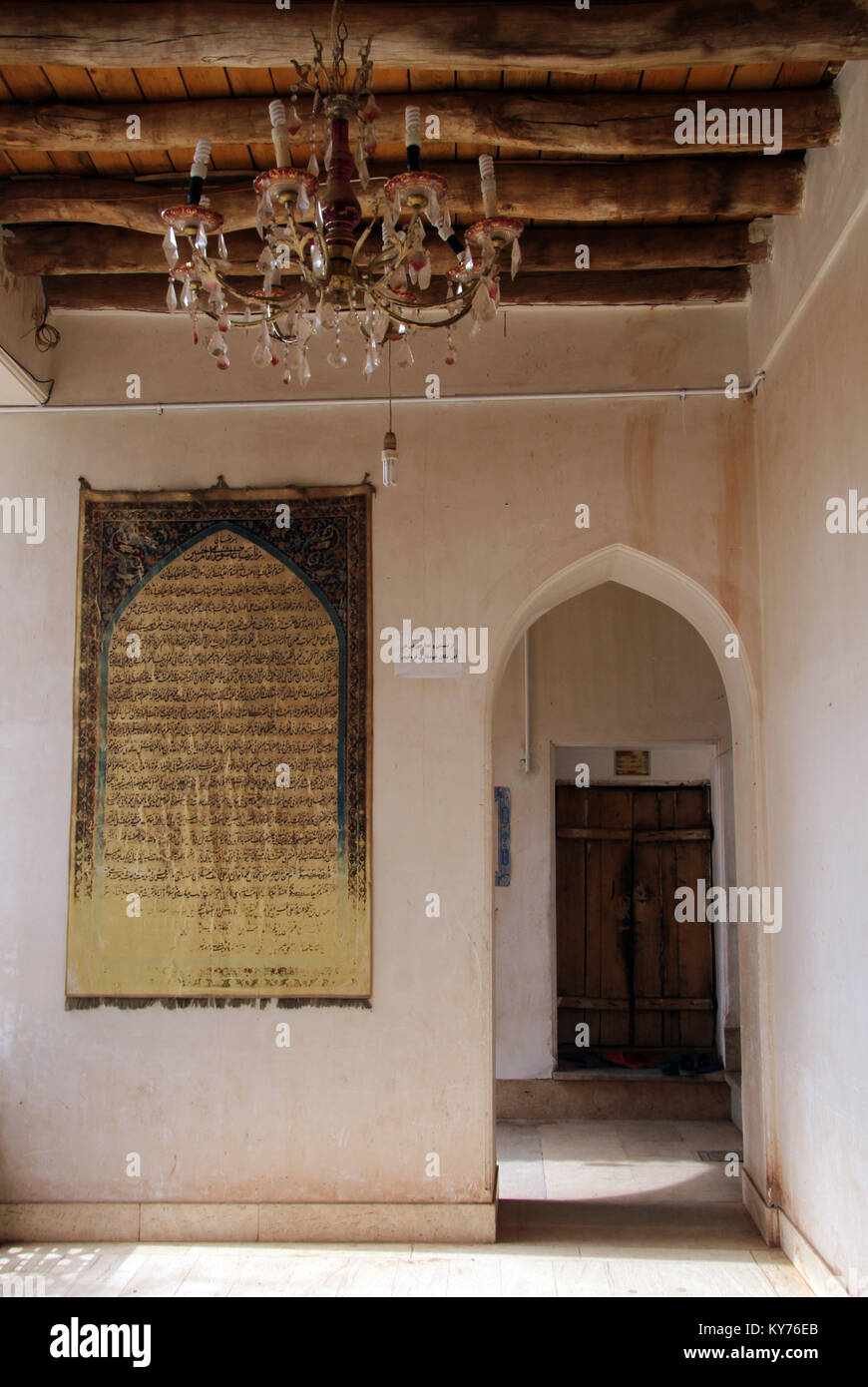 L'intérieur de porte chambre persane traditionnelle en Iran Banque D'Images