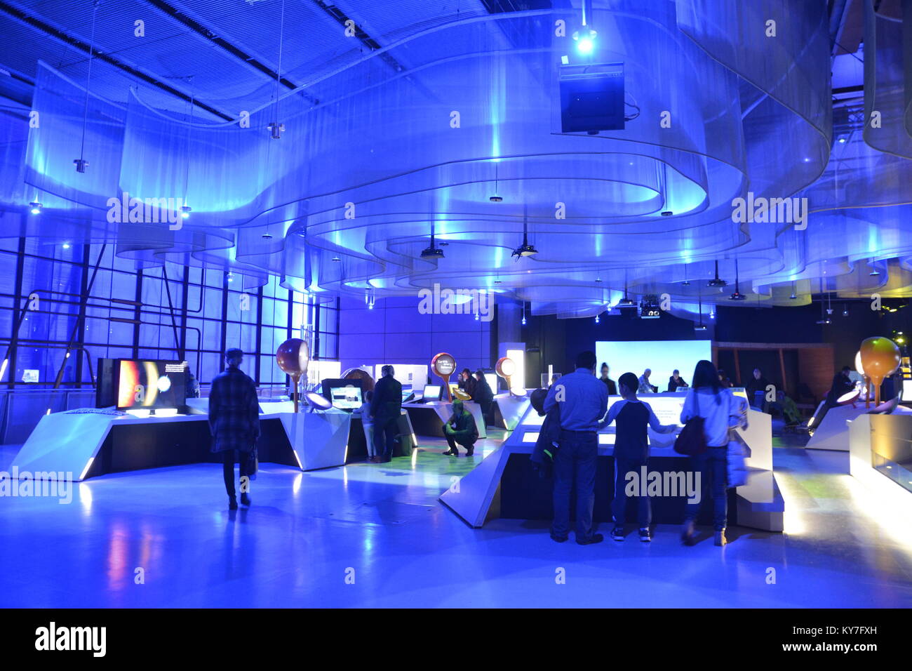Salle d'exposition sur le changement climatique et l'environnement au Science Museum, Londres, Royaume-Uni Banque D'Images