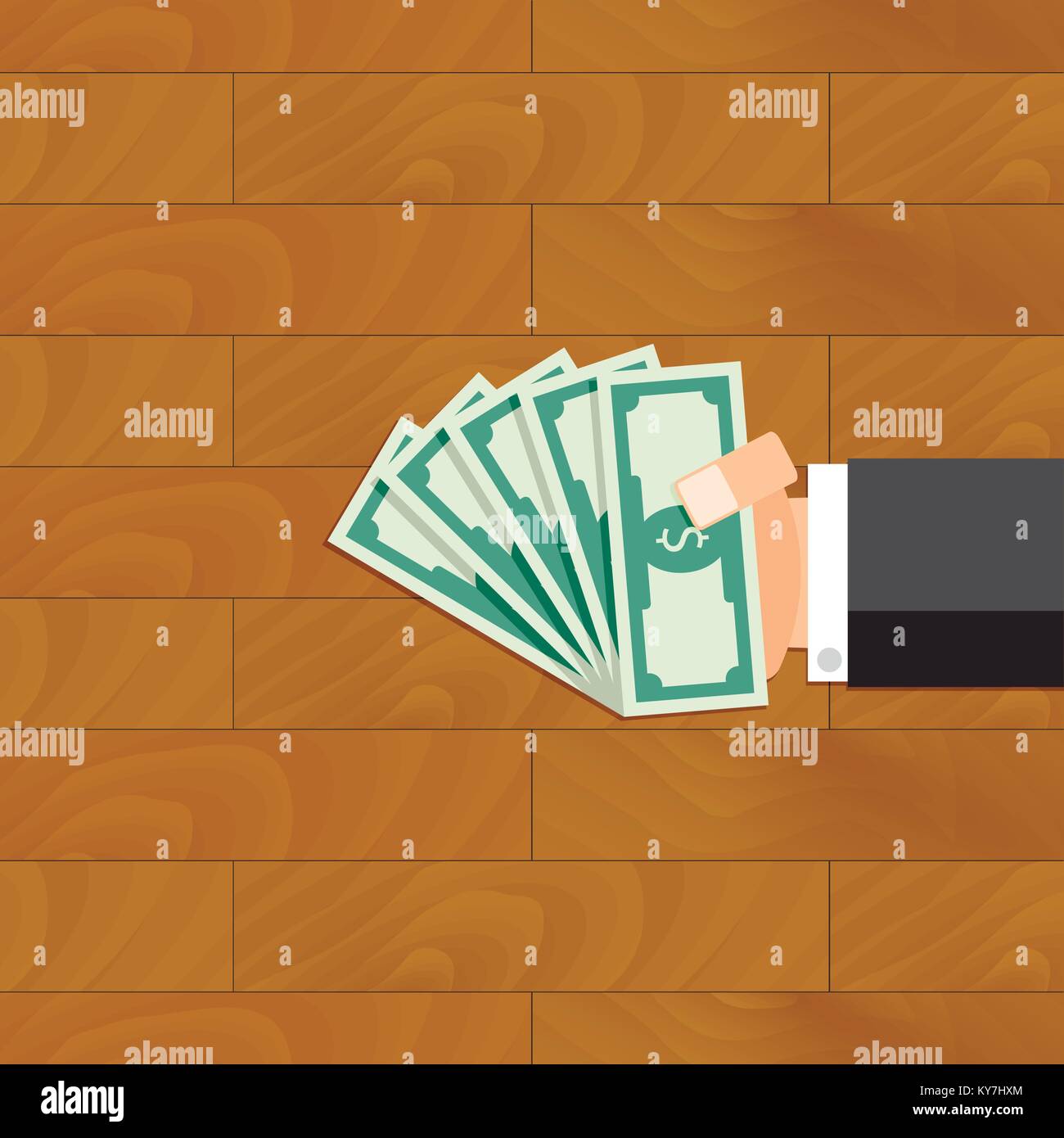 La graisse de palme. Pot-de-vecteur d'argent dans la main, la corruption et le paiement billet, corruption dans illustration palm Illustration de Vecteur