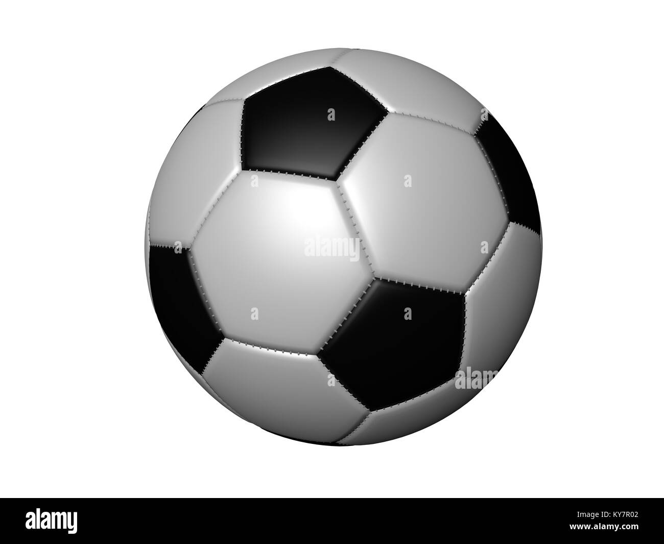 Ballon de football réaliste isolé sur fond blanc sans une ombre, 3D  Rendering Photo Stock - Alamy