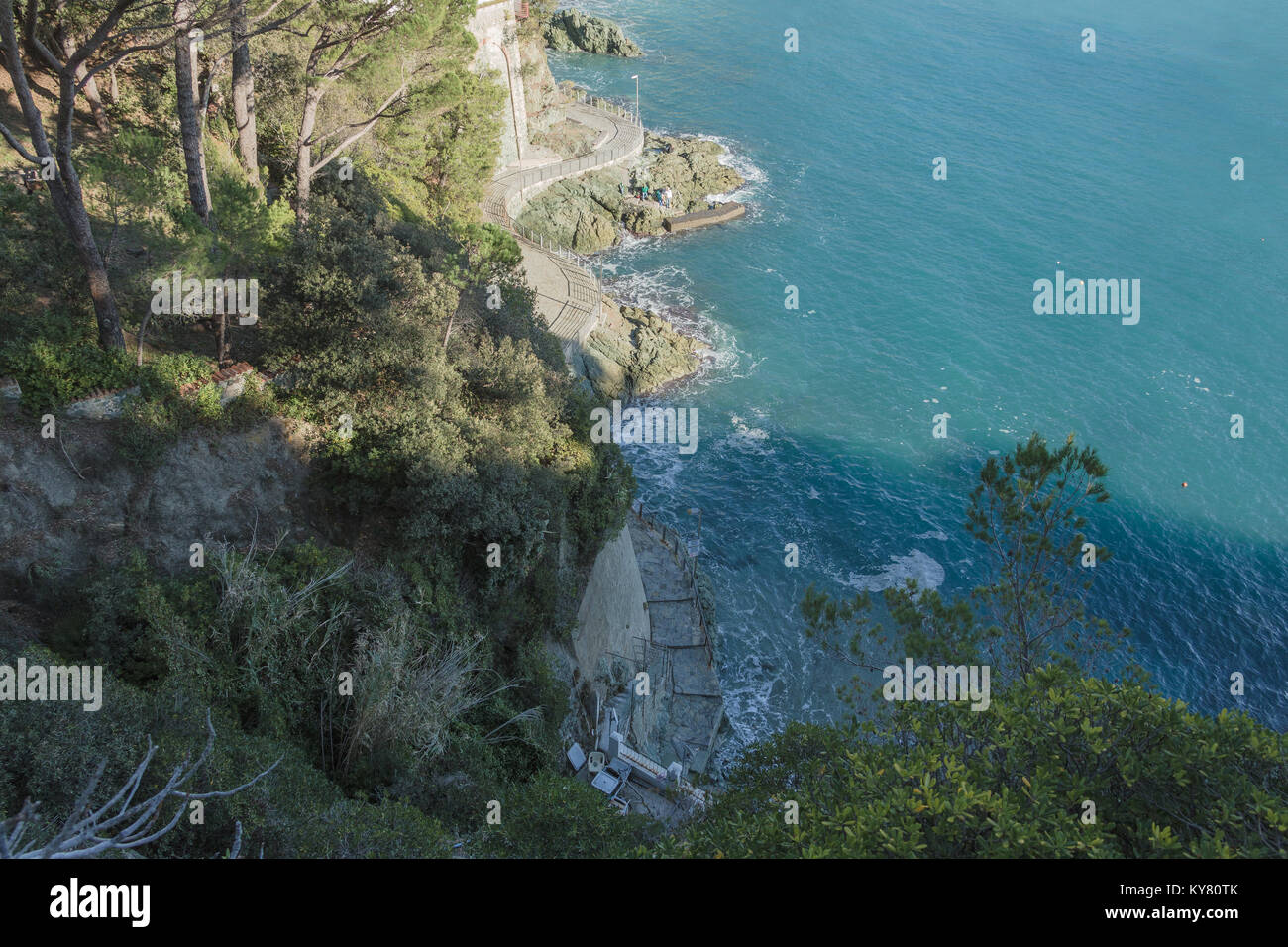 Vue sur la plage de Levanto dans les 5 terres en Ligurie Banque D'Images