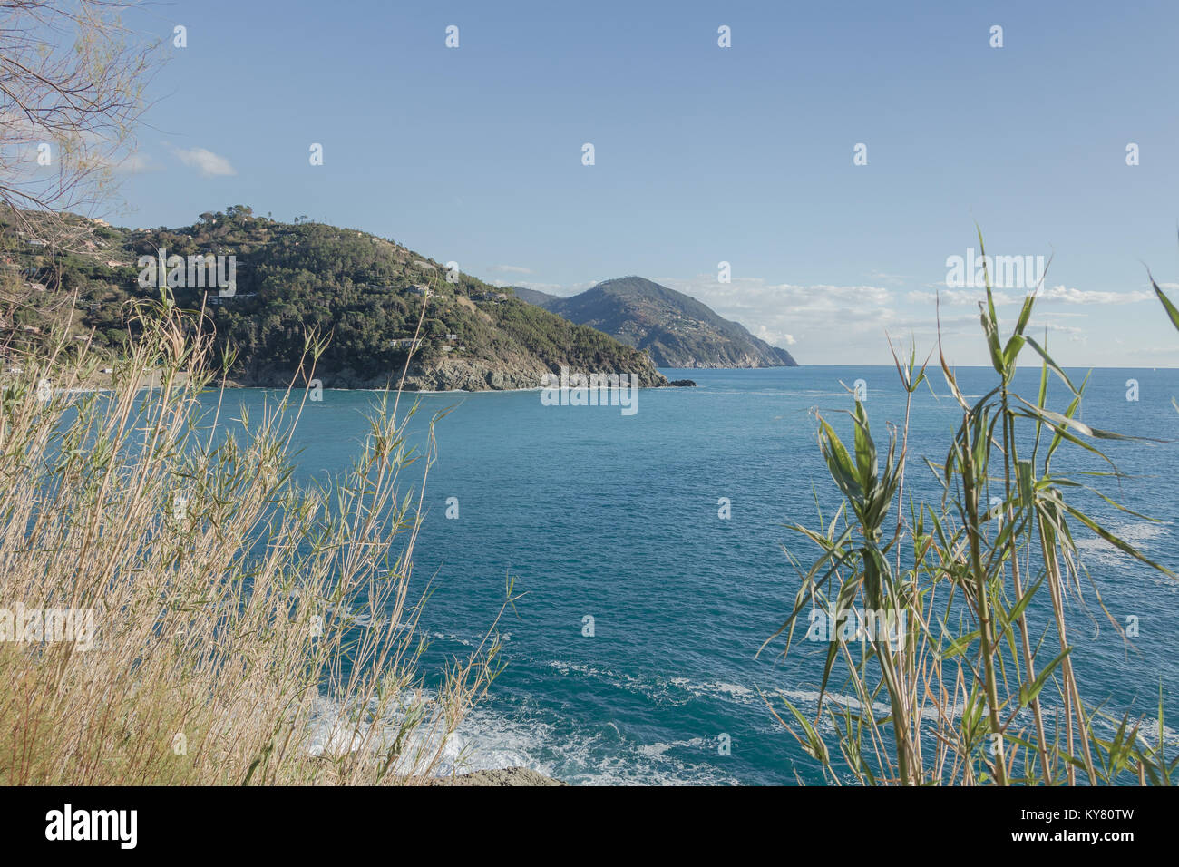 Vue sur la plage de Levanto dans les 5 terres en Ligurie Banque D'Images