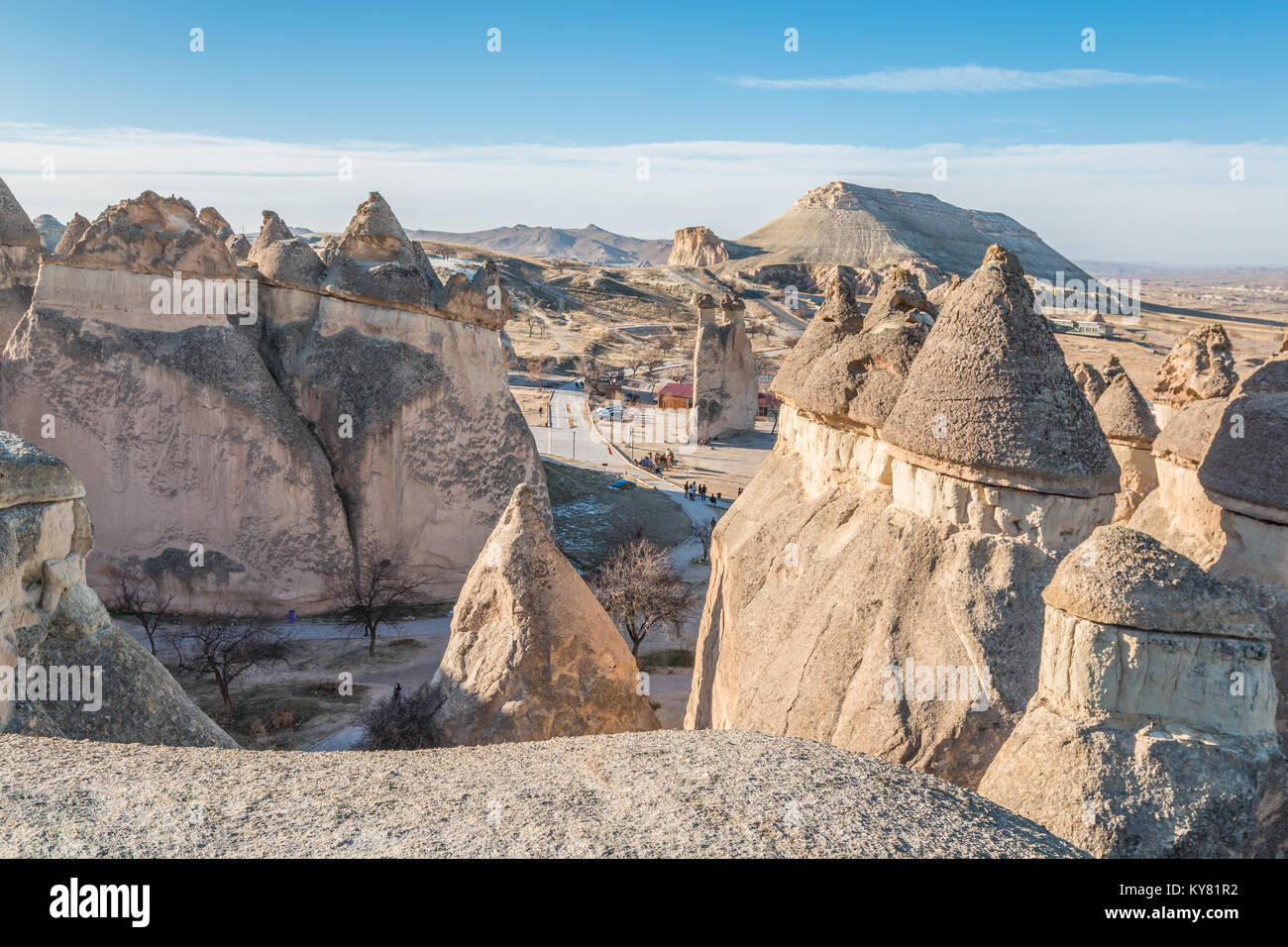 Les roches les cheminées de fées en Cappadoce Turquie Banque D'Images