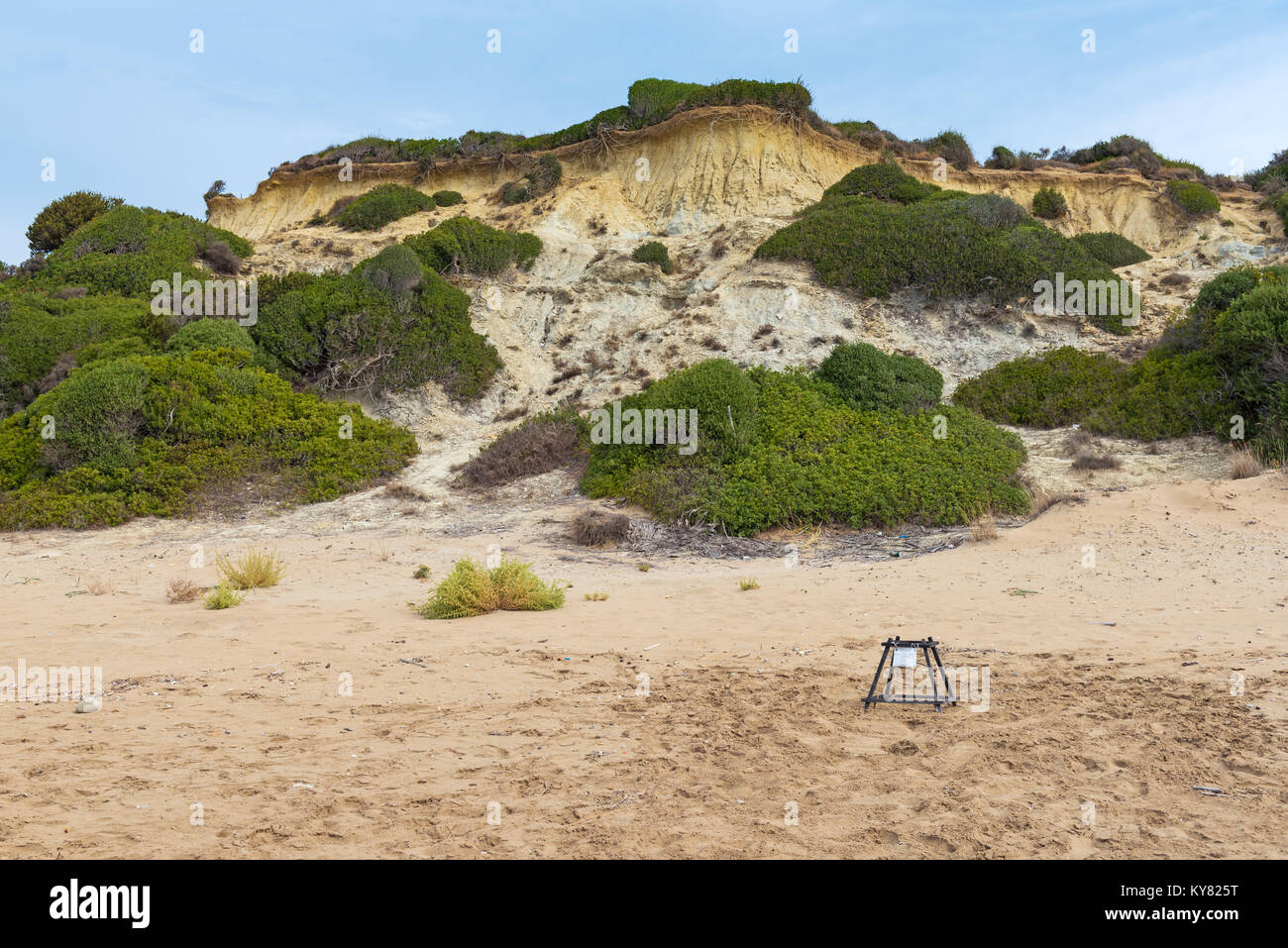 Plage de Gerakas sur Zakynthos Island zone protégée du site de nidification des tortues Caretta Caretta. La Grèce. Banque D'Images
