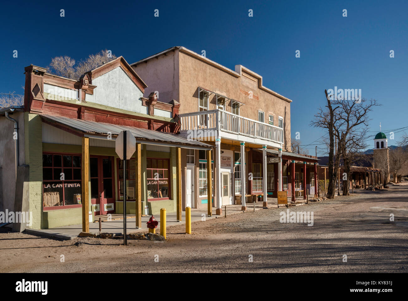 Antonio historique Simoni store, 1ère Rue, Los Cerrillos, Turquoise Trail, New Mexico, USA Banque D'Images
