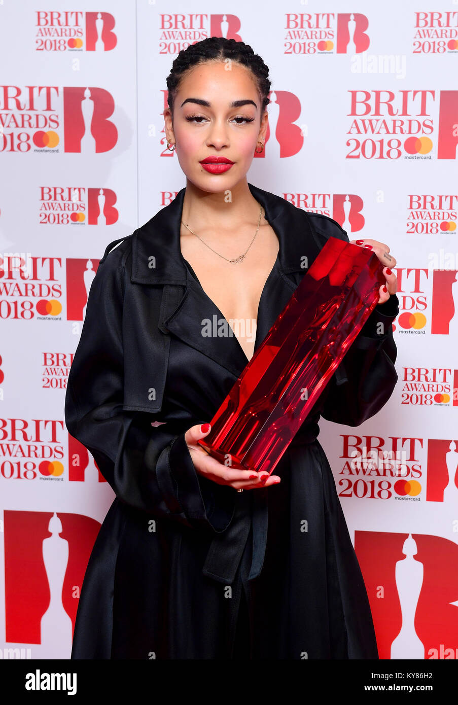 Jorja Smith participant à la Brit Awards 2018 Nominations événement tenu à ITV Studios sur Southbank, Londres. Banque D'Images