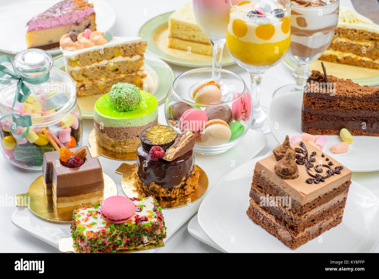 Ensemble de desserts Banque D'Images