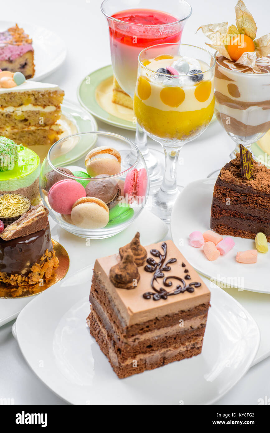 Ensemble de desserts Banque D'Images