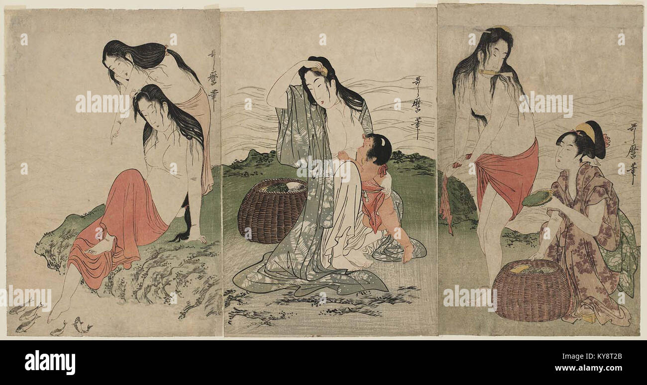 Utamaro (ch. 1797-98) Awabi-tori Banque D'Images