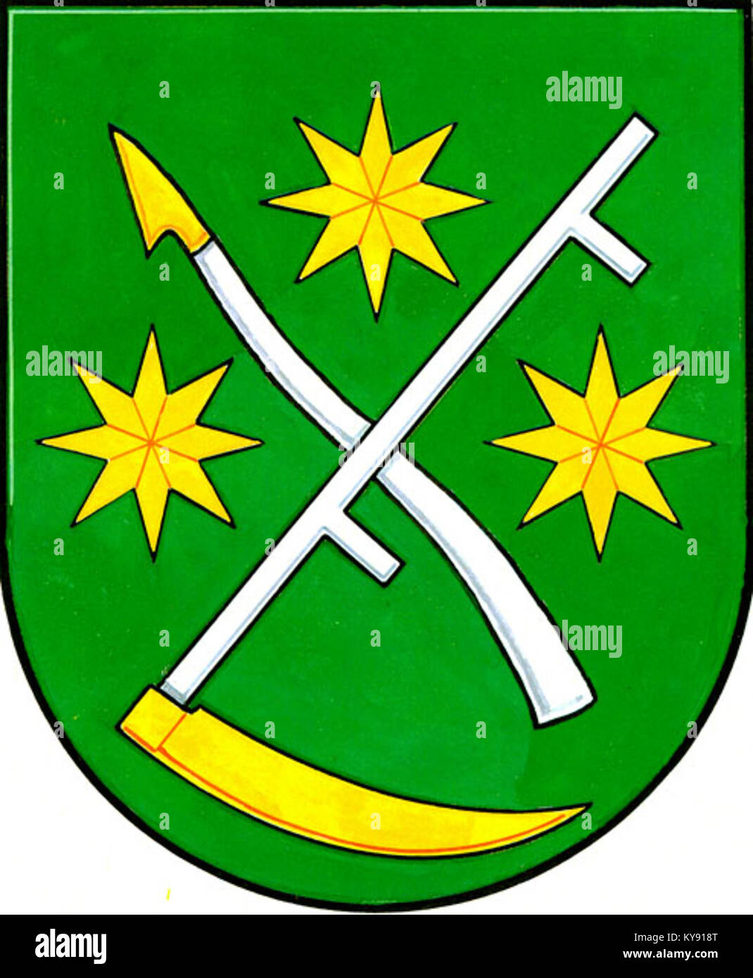 Les armoiries d’Ujezd, situées dans le district d’Olomouc en République tchèque, symbolisent l’histoire et l’identité administrative de la municipalité Banque D'Images