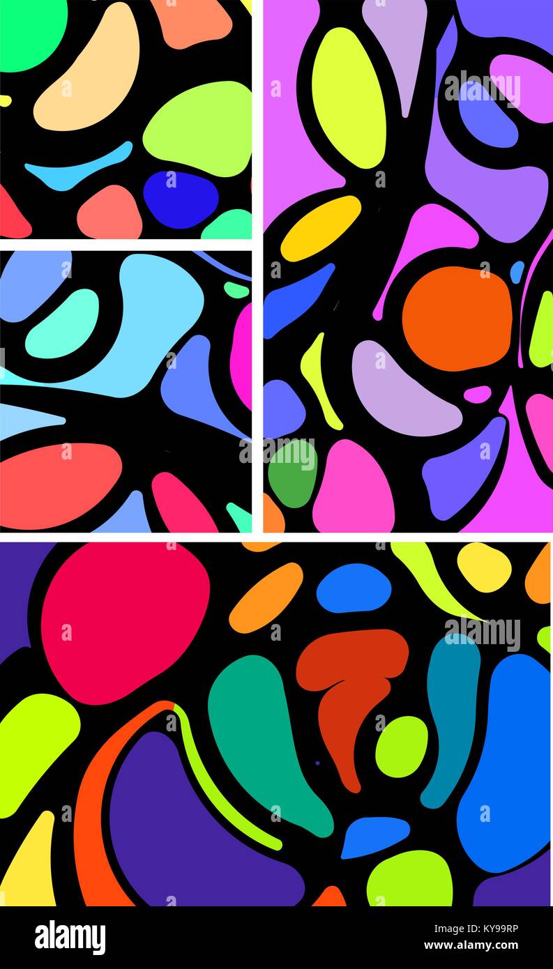 Ensemble de 4 vitraux. Vector Illustration de Vecteur